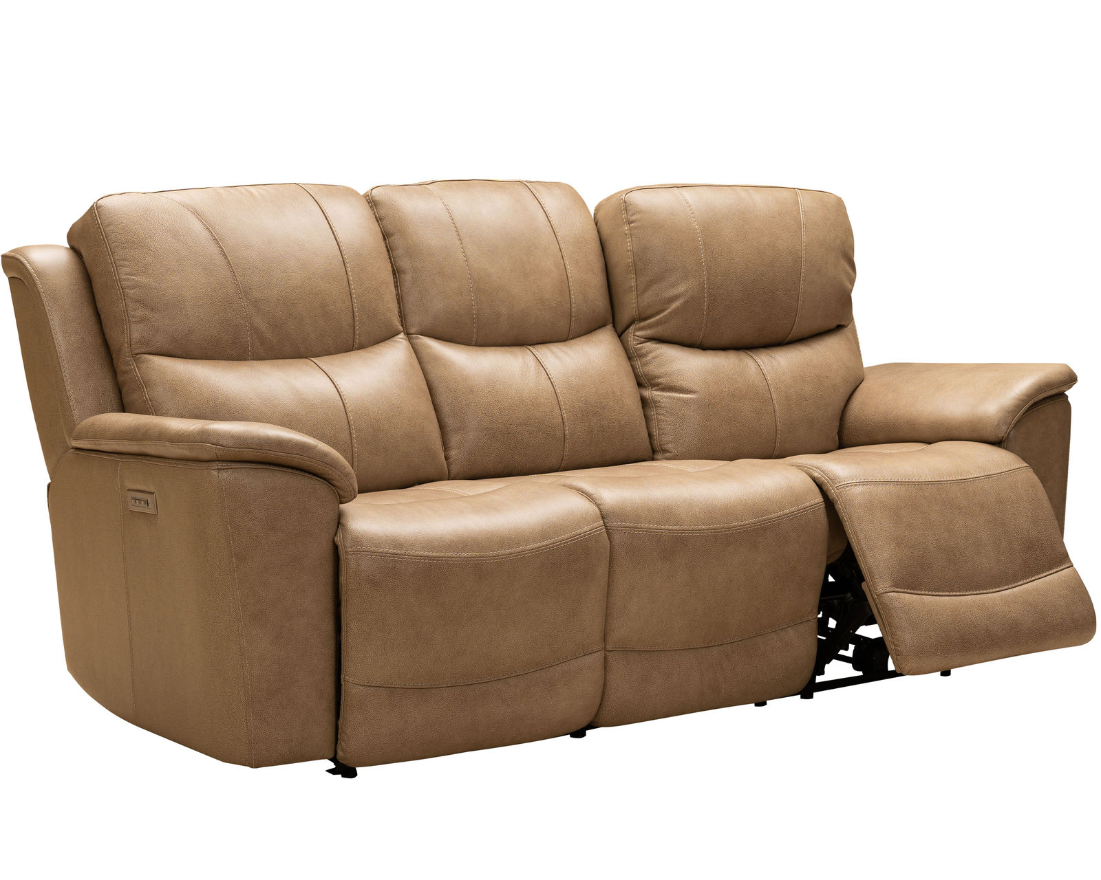 Kaden Leather Power Headrest - Power Lumbar Power Reclining Sofa (Taupe) - Image 4