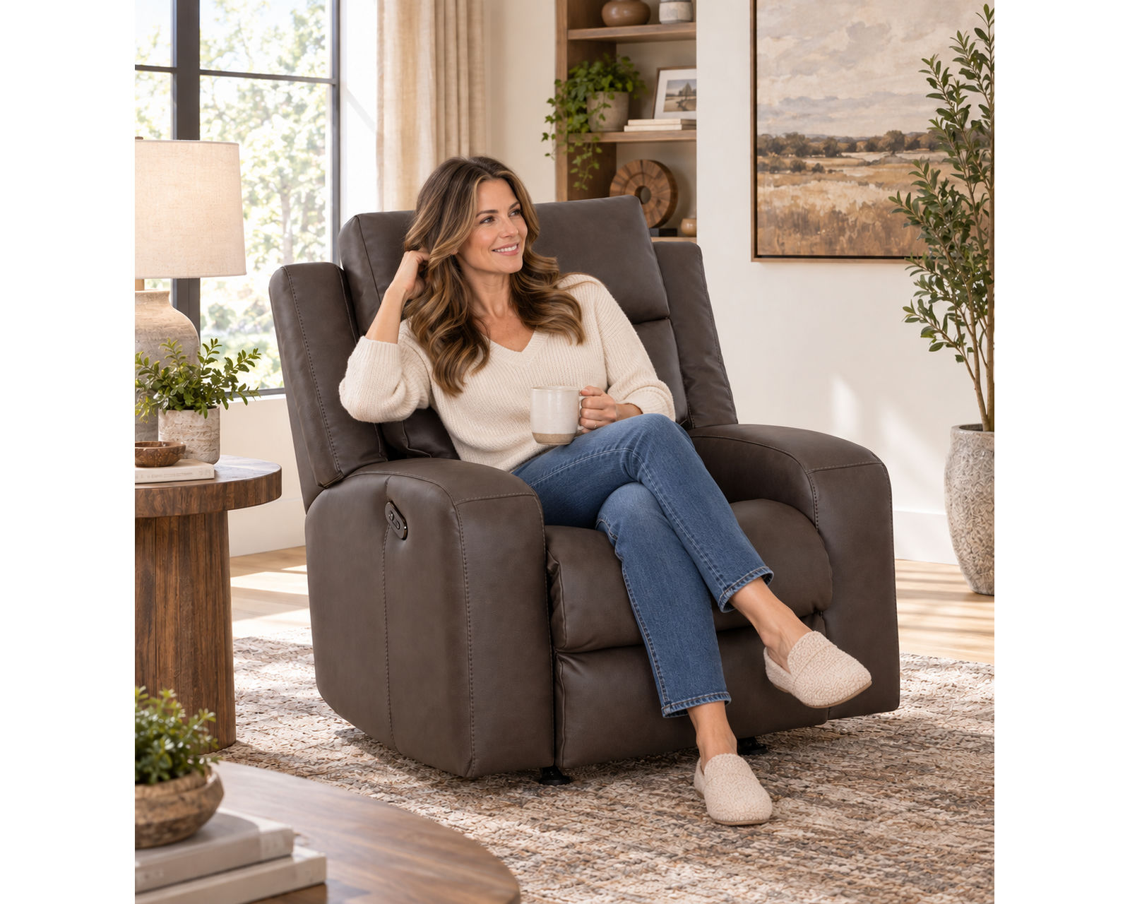 Winston 92" Reclining Sofa with Drop-Down Table & Cupholders (Sophisticated Style. Serious Comfort. Neori Air Massage Option) - Image 16