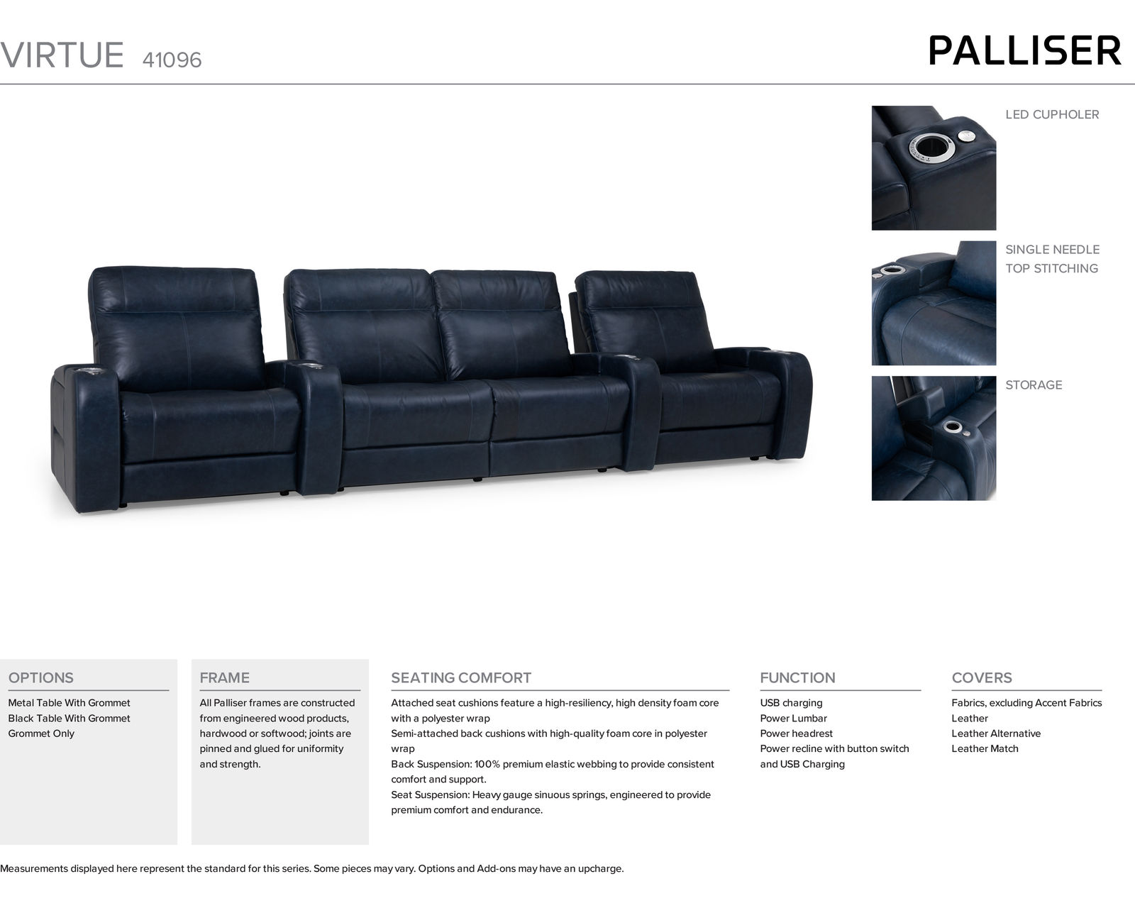 Virtue 41096 Triple Power Home Theater Sectional (+200 colors) - Image 31