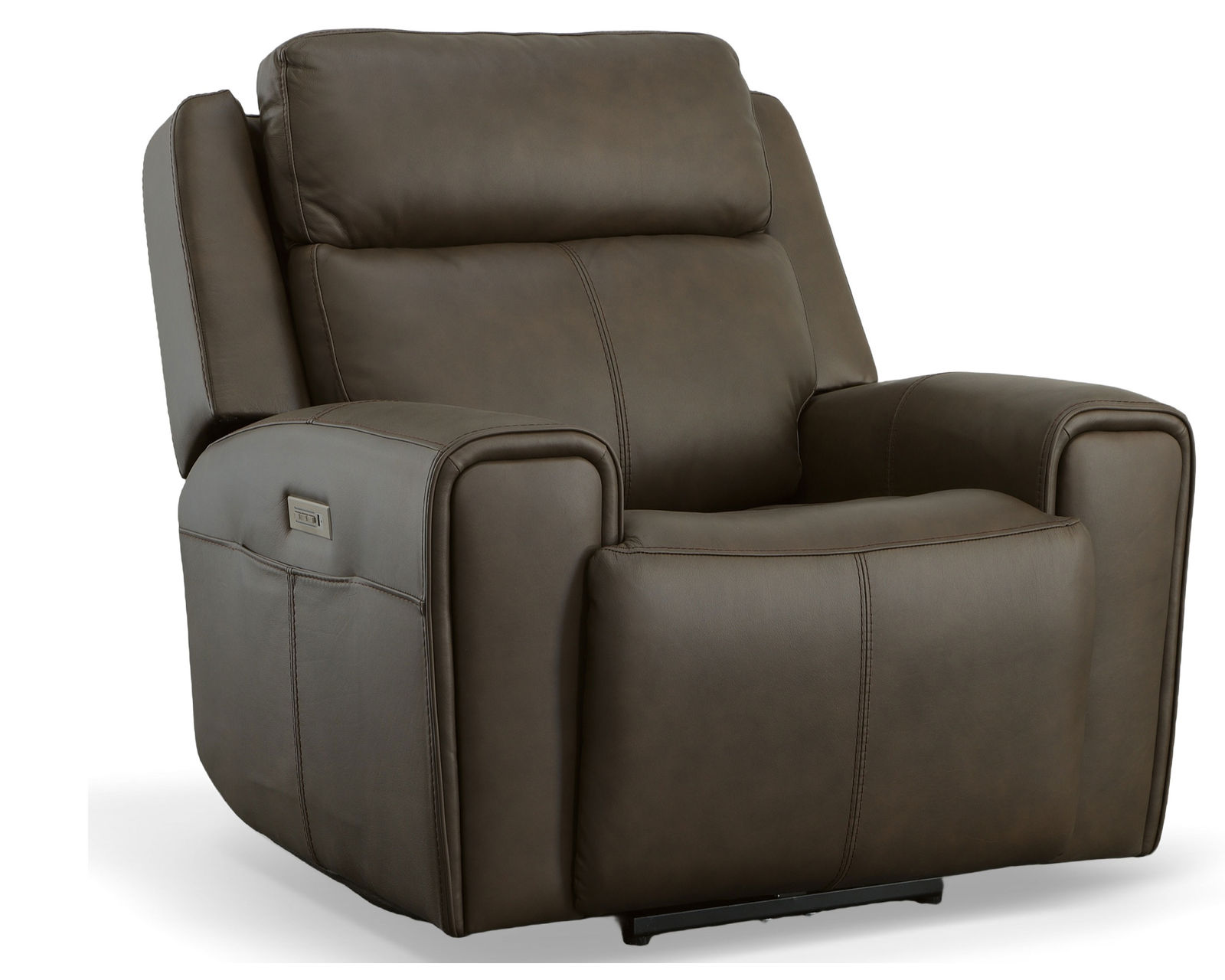 Barnett Power Reclining Loveseat with Console and Power Headrests and Lumbar (Dark Brown leather) - Image 14