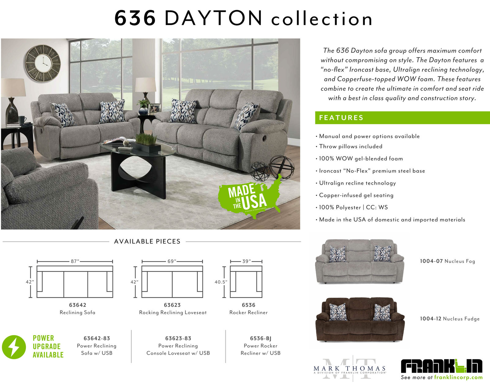 Dayton 87" Reclining Sofa (2 Colors) - Image 11