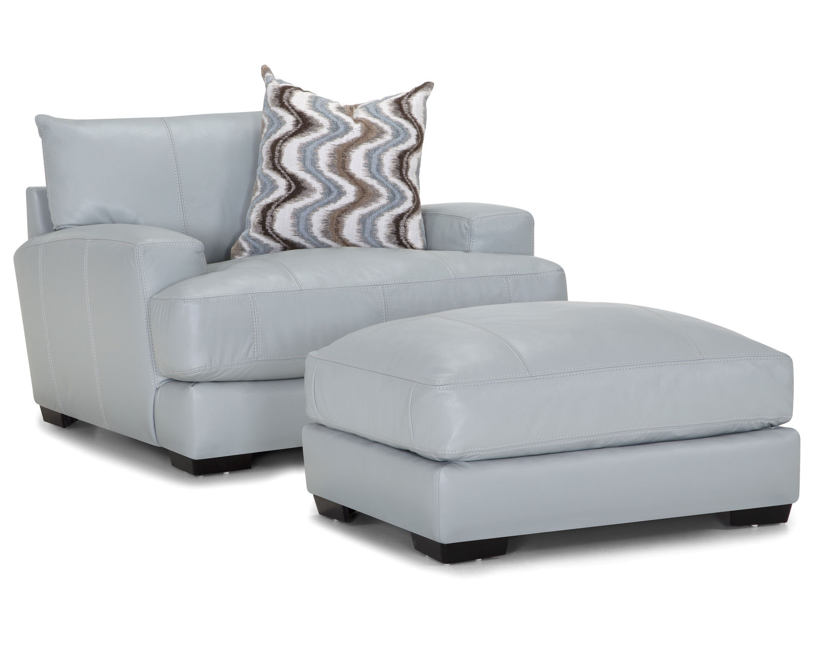 Valentia 909 Stationary Leather Sofa (87") Includes Pillows - Image 6