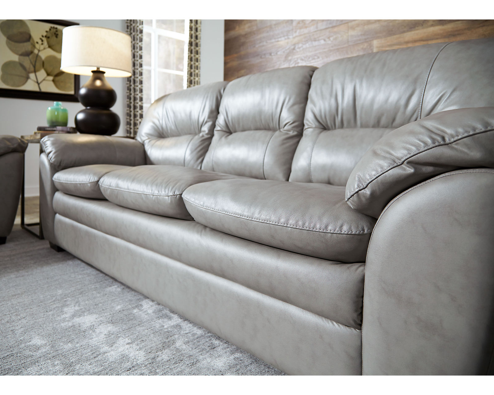 Amisk 77343 Stationary 84" Leather Sofa - Image 19