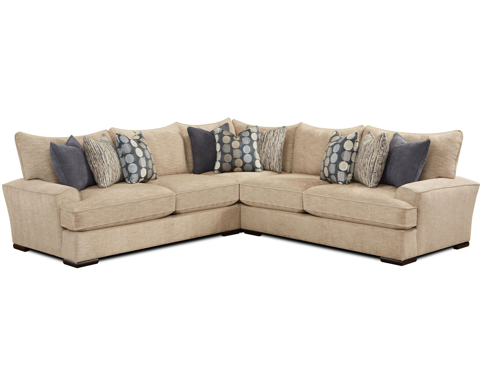 Handwoven Linen Three Piece Stationary Sectional