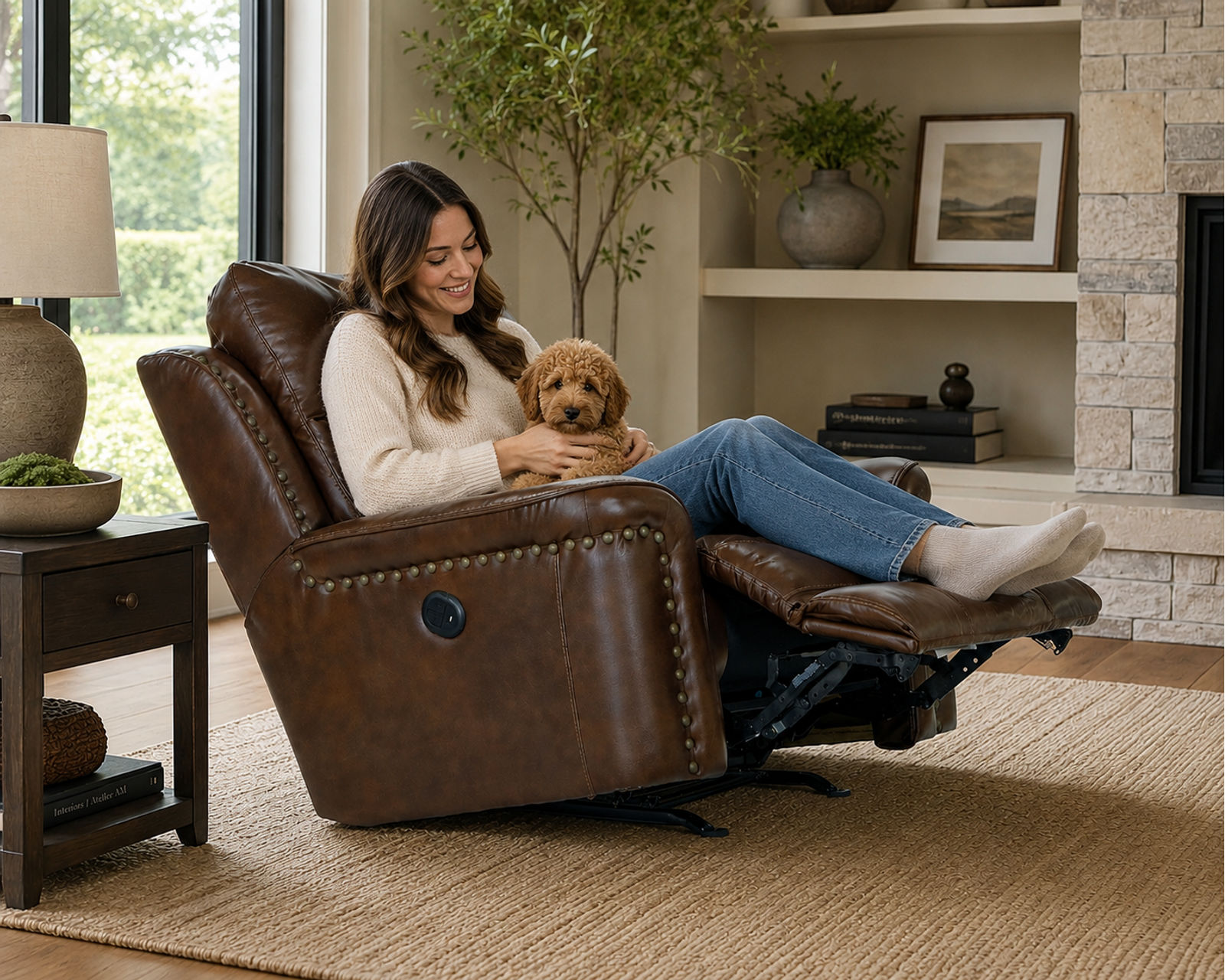 Ceretti Leather Power Reclining Sofa (87") - Image 29