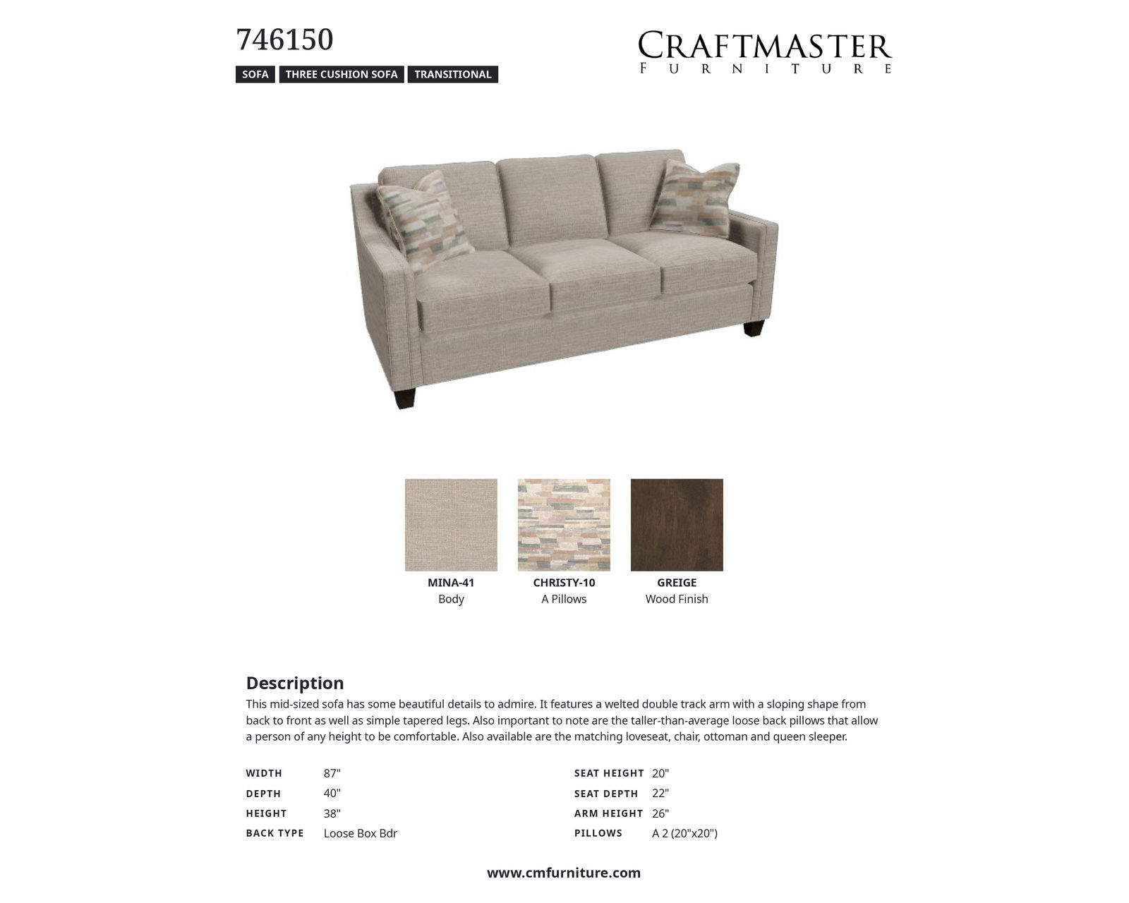 Norte 7461 Sofa (+100 performance fabrics) - Image 6