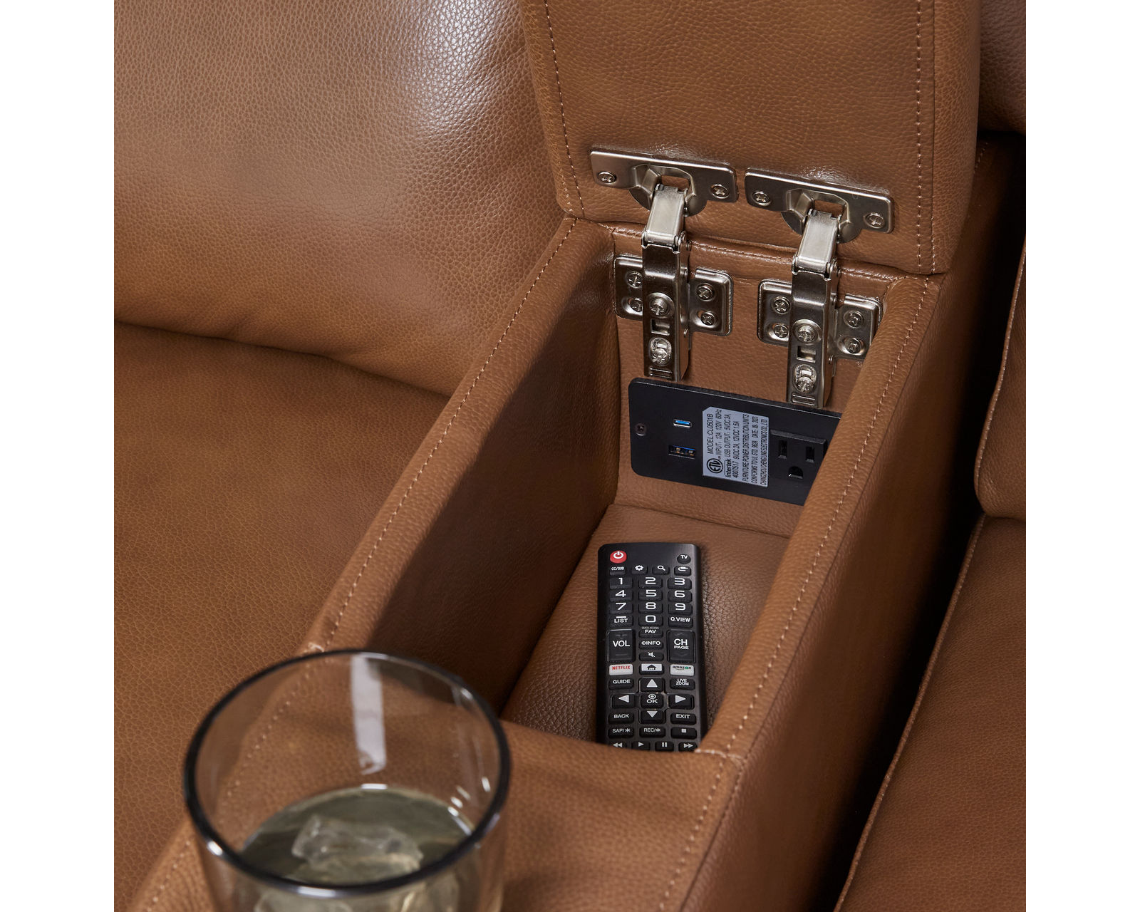 Modesto Power Headrest Power Reclining Leather Sectional (In Stock - Fast Shipping) - Image 7