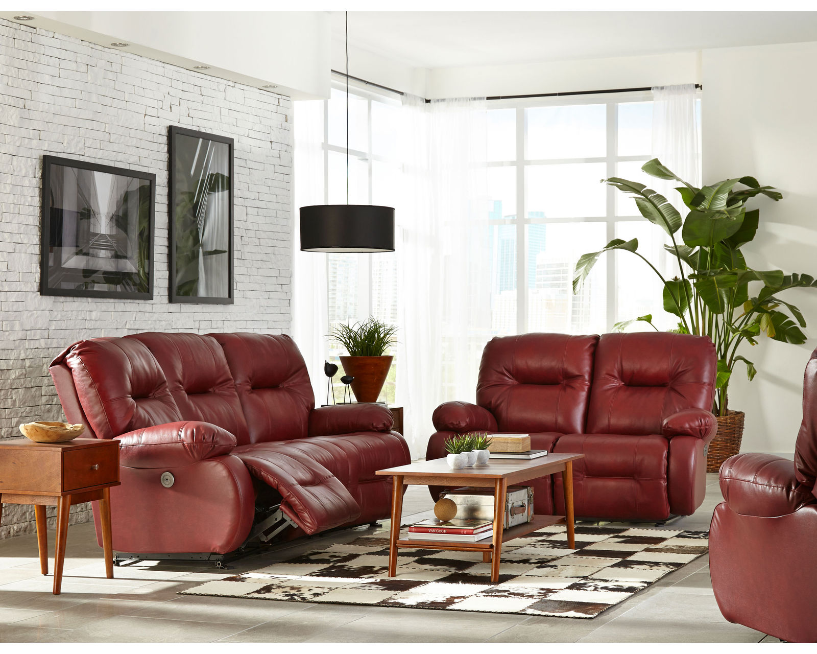 Brinley Double Reclining Leather Sofa (+30 leathers) 91" - Image 6
