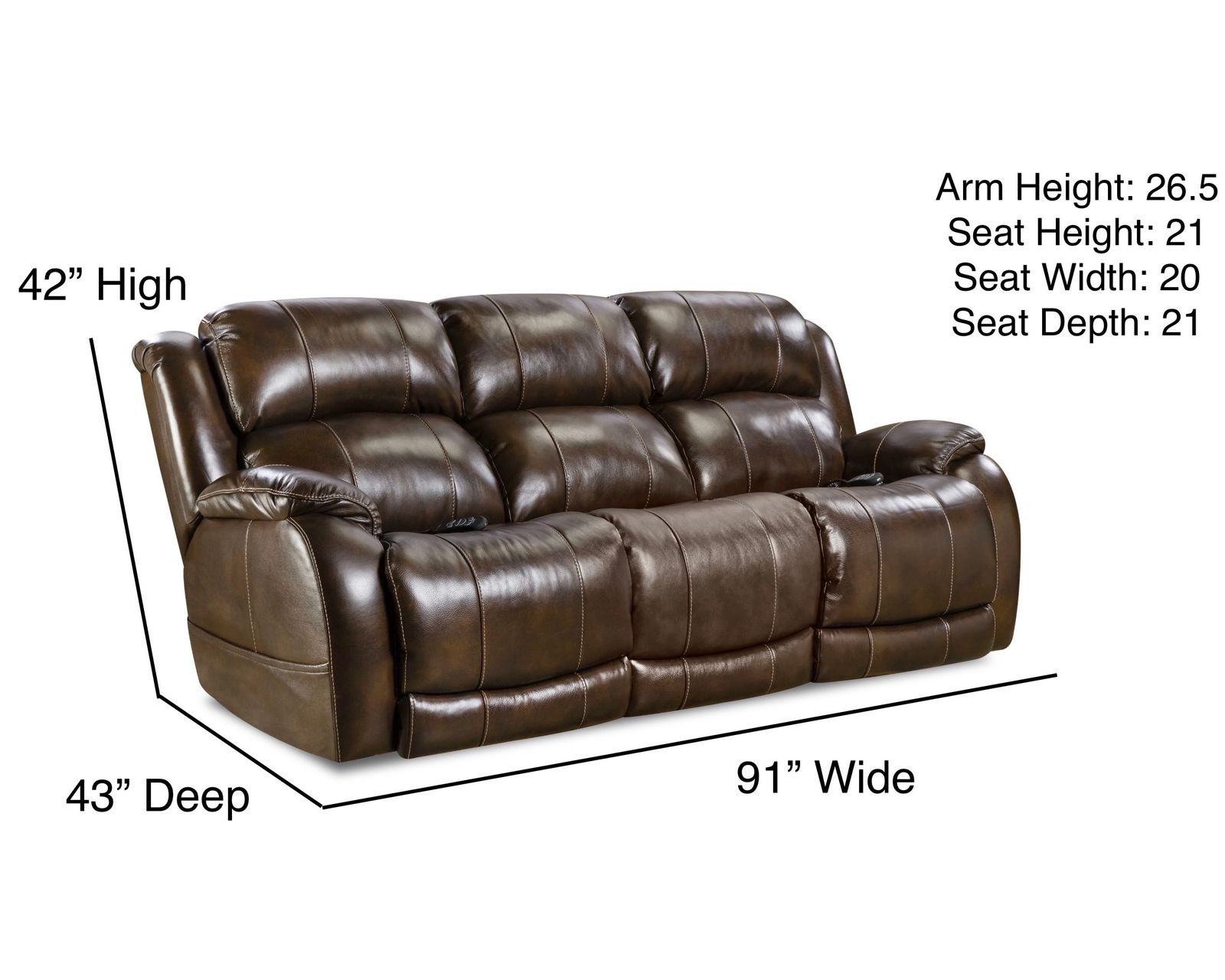 Montana 77" Triple Power Leather Reclining Console Loveseat (In stock) - Image 8