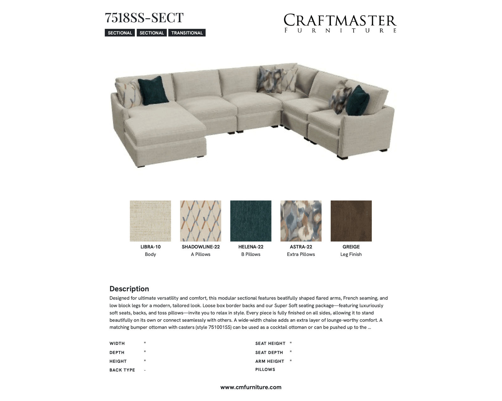 Libra 7518 Sectional (+100 performance fabrics) - Image 15