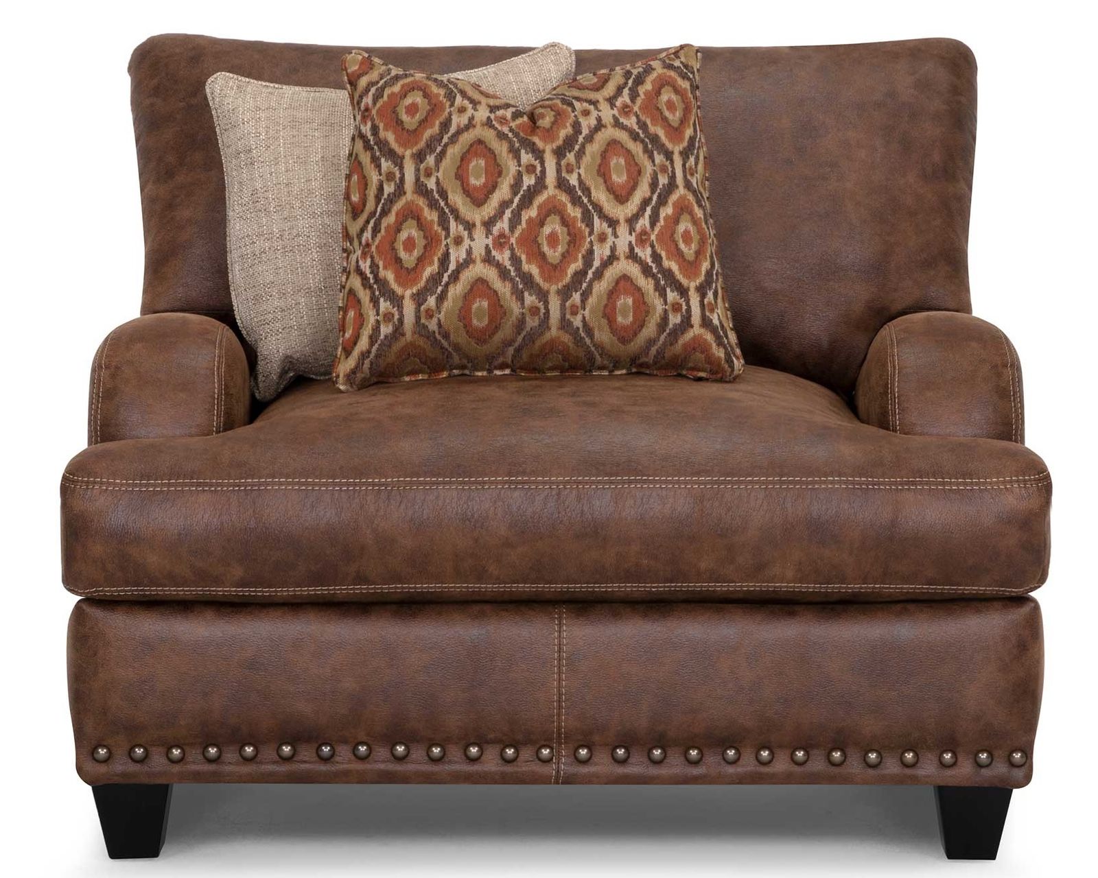 Indira 848 Faux Leather Fabric Sofa (93") Includes Pillows - Image 16