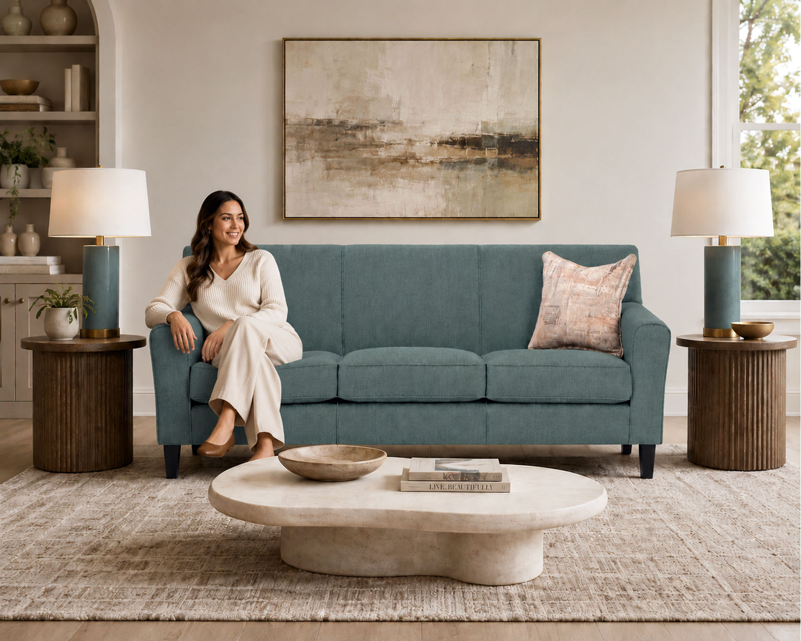 Maisie 83" Sofa (+100 fabrics) 3 wood finishes - Image 27