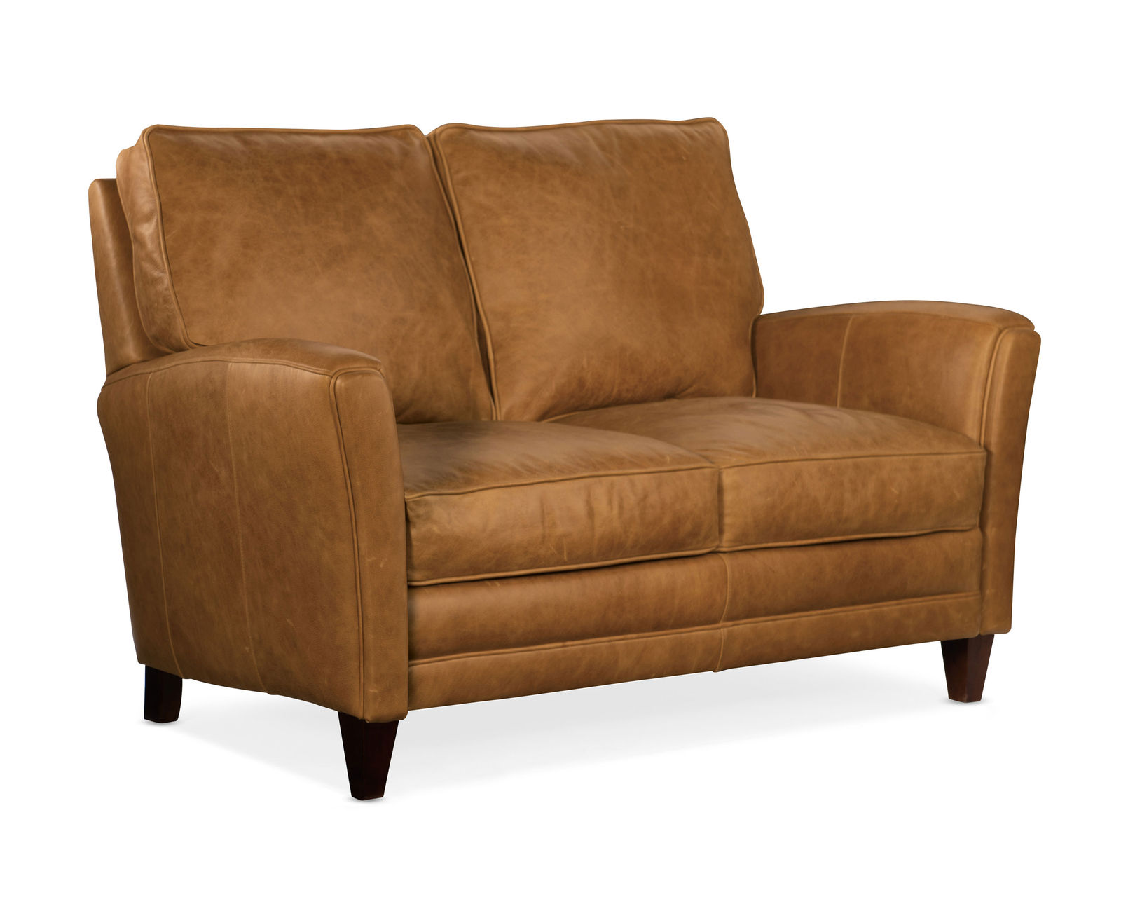 Zion Stationary Leather Loveseat 8-Way Hand Tie (Made to order leathers)