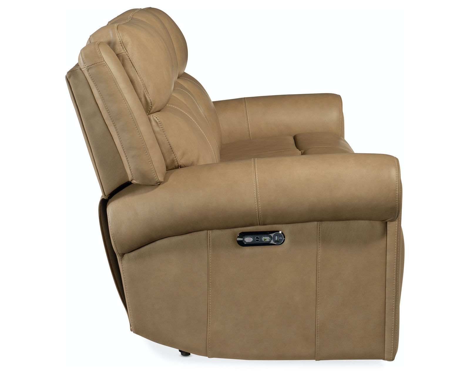 Oberon Leather Zero Gravity Power Sofa with Power Headrest (Sand) - Image 4