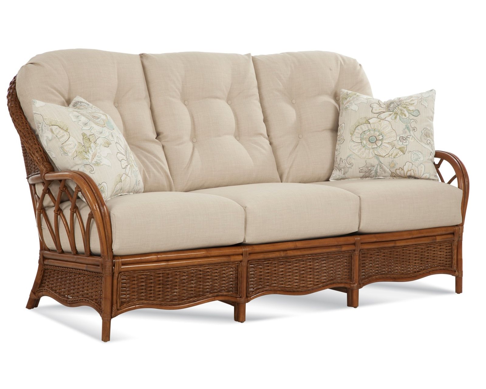 Everglade 76" Rattan Sofa White (+28 finishes - 69 fabrics) - Image 3