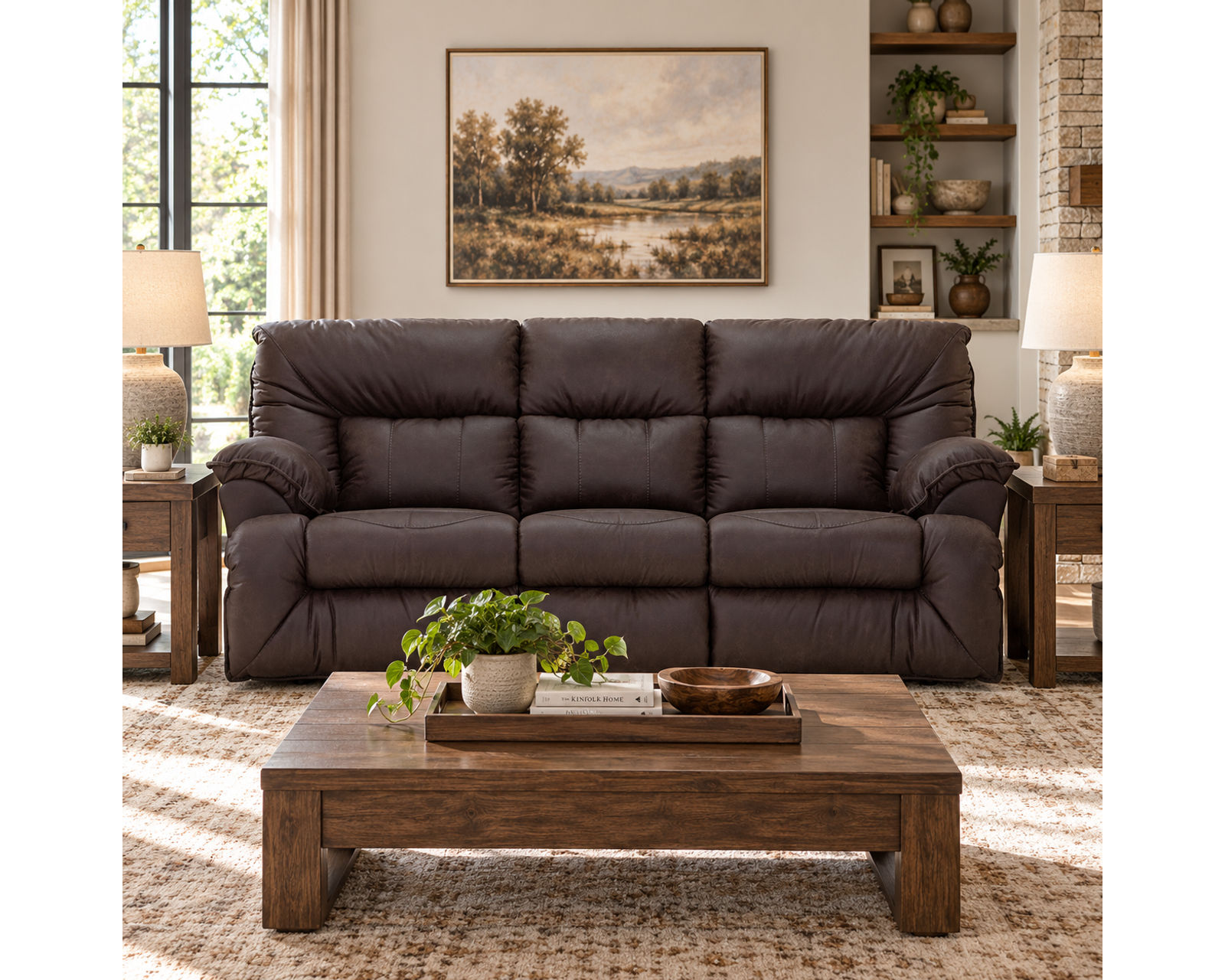 Hector 764 Reclining Sofa w/ Drop Down Table (91") - Choice of Colors - Image 2