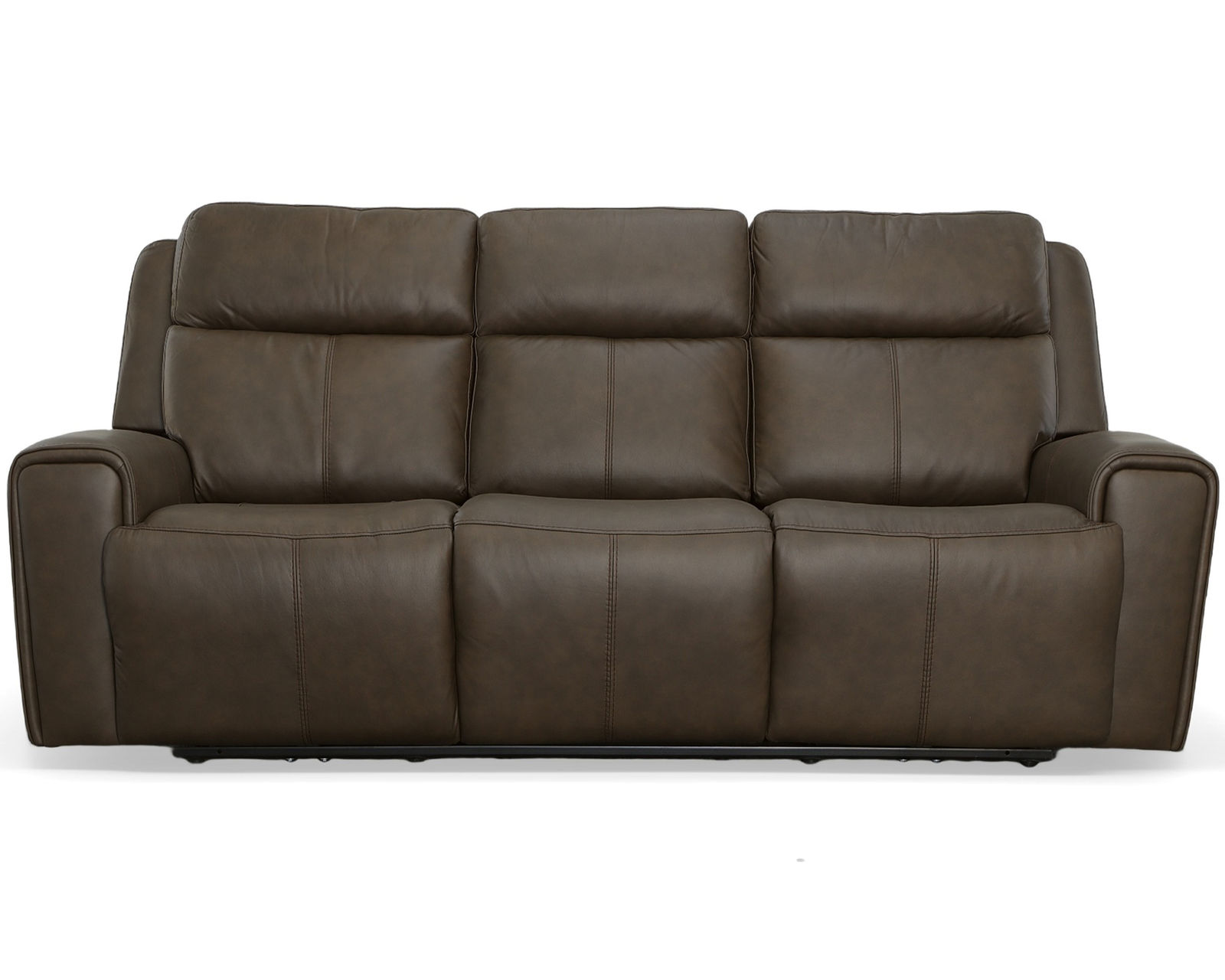 Barnett Power Reclining Loveseat with Console and Power Headrests and Lumbar (Dark Brown leather) - Image 8