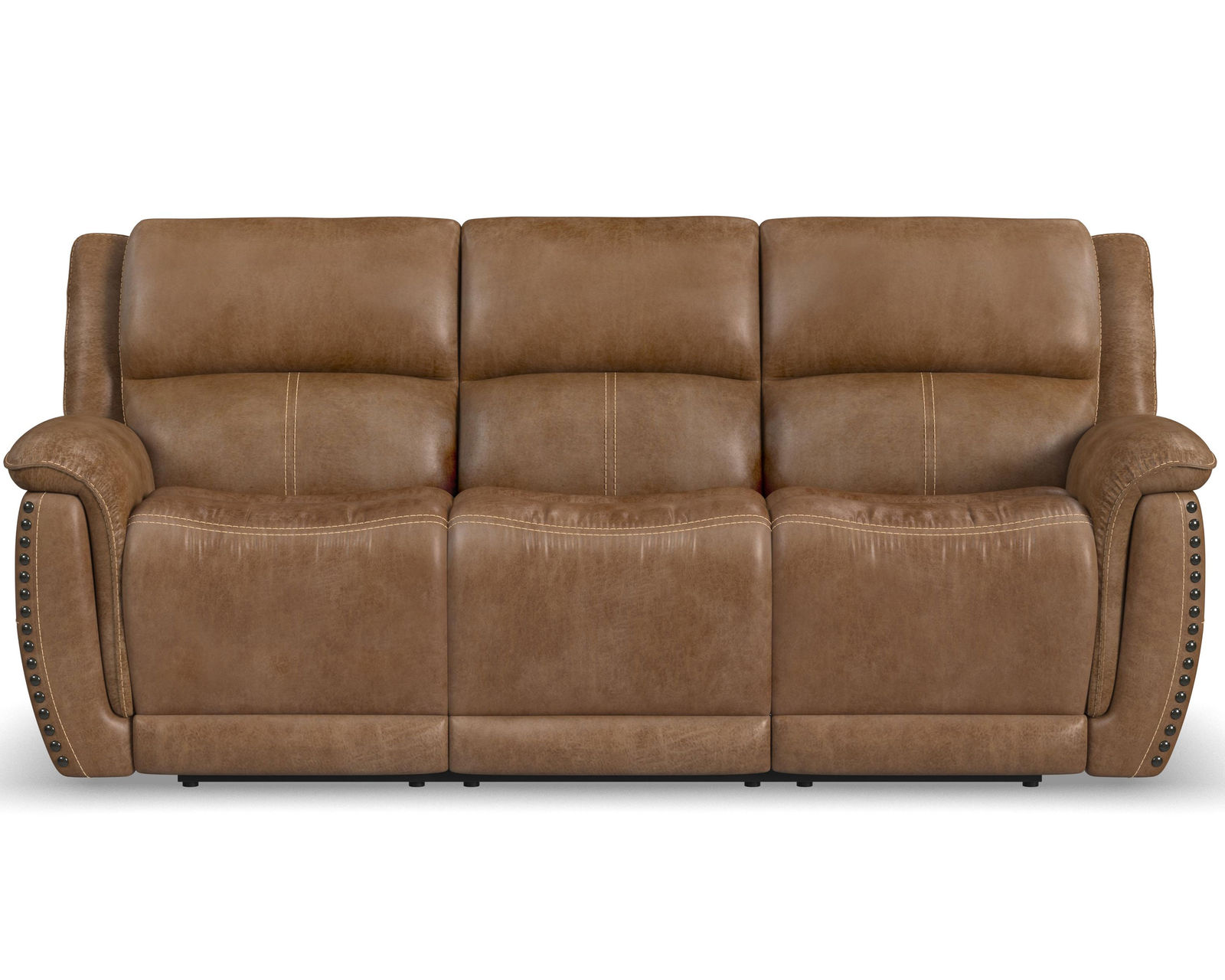 Beau 1011 Power Headrest Power Reclining Sofa (Caramel faux leather fabric) 89"
