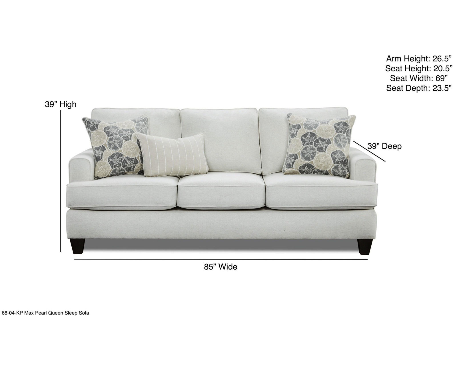 Max Pearl 85" Sofa 68-00-KP (includes pillows) performance fabric - Image 2