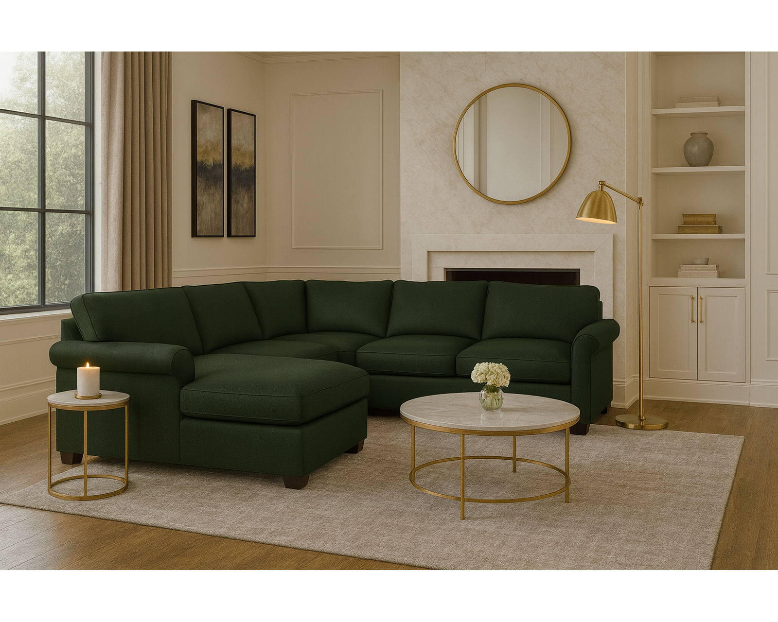 Madison 77656 Roll Arm Sectional (+100 leathers) - Image 11