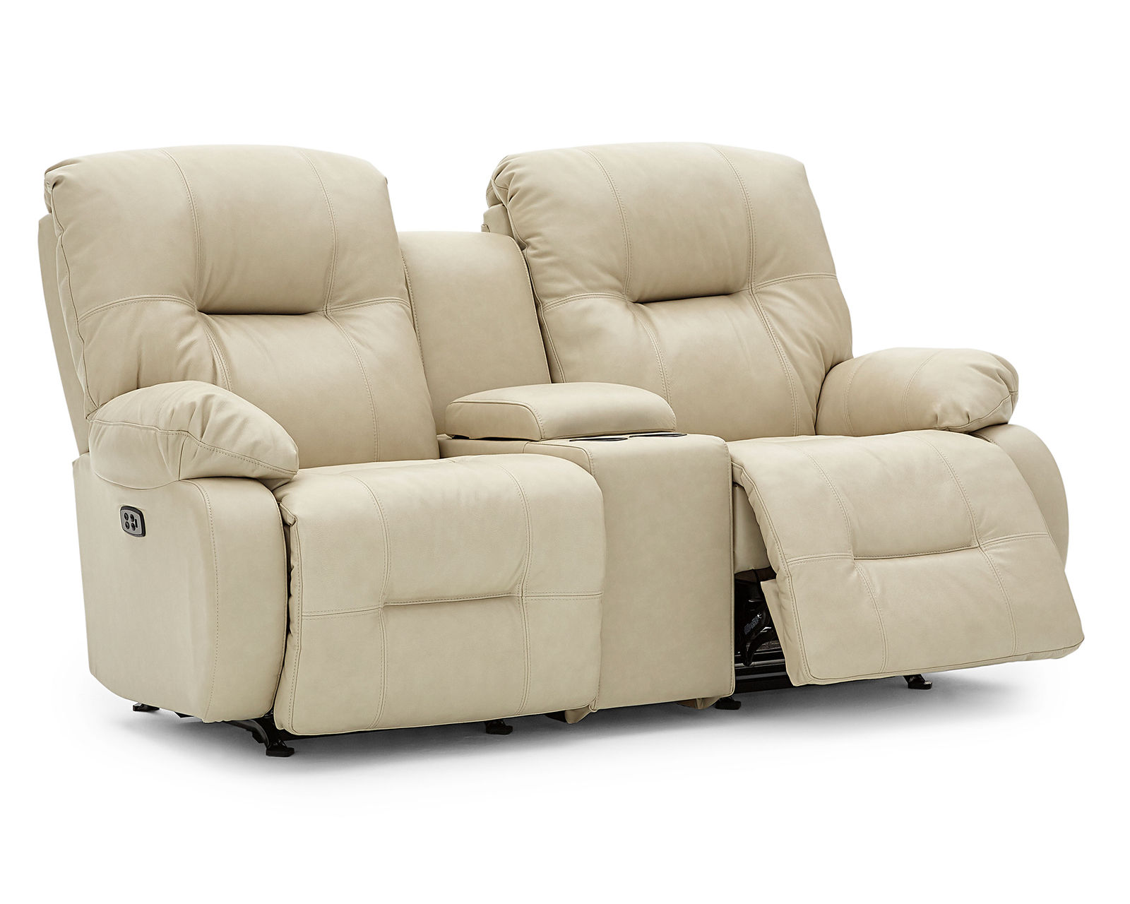 Brinley Double Reclining Leather Console Loveseat (+30 leathers) - Image 2