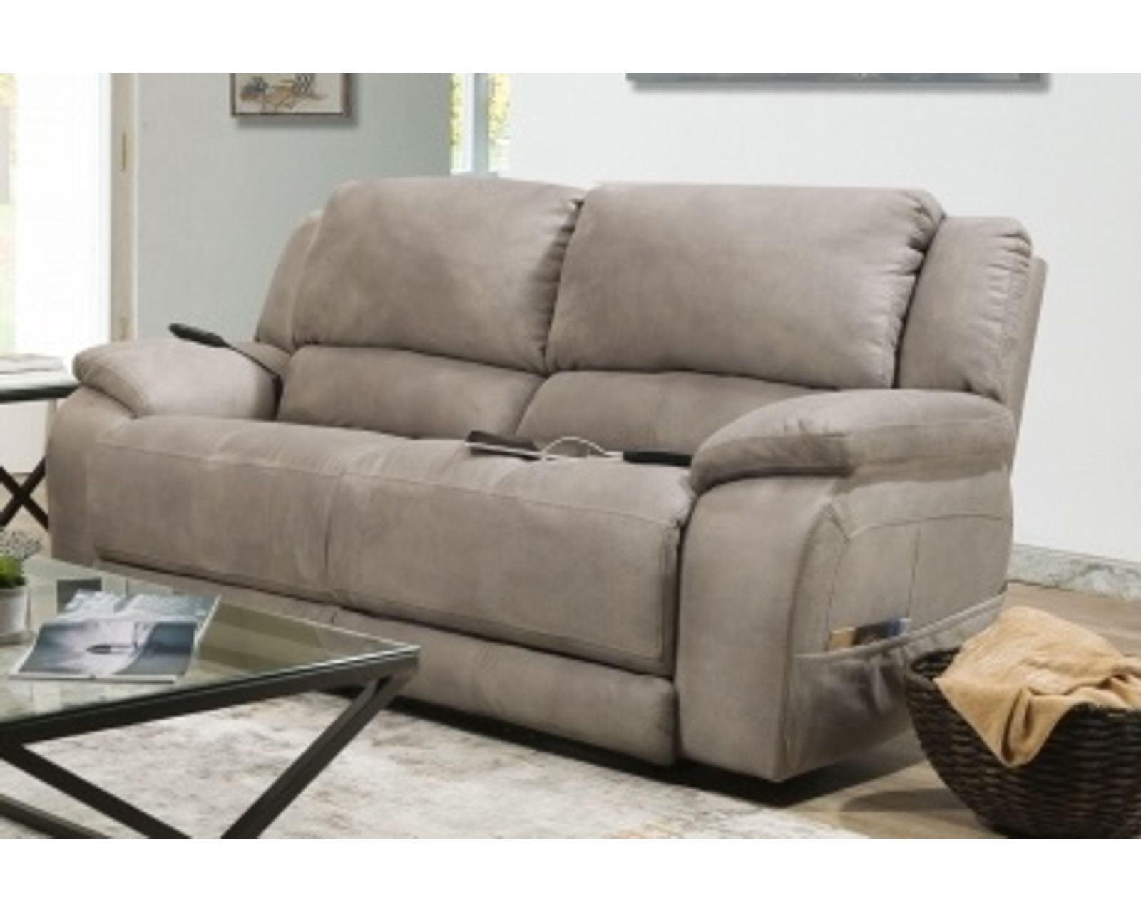Harley 87" Triple Power Reclining Sofa Nickel (In stock) - Image 3
