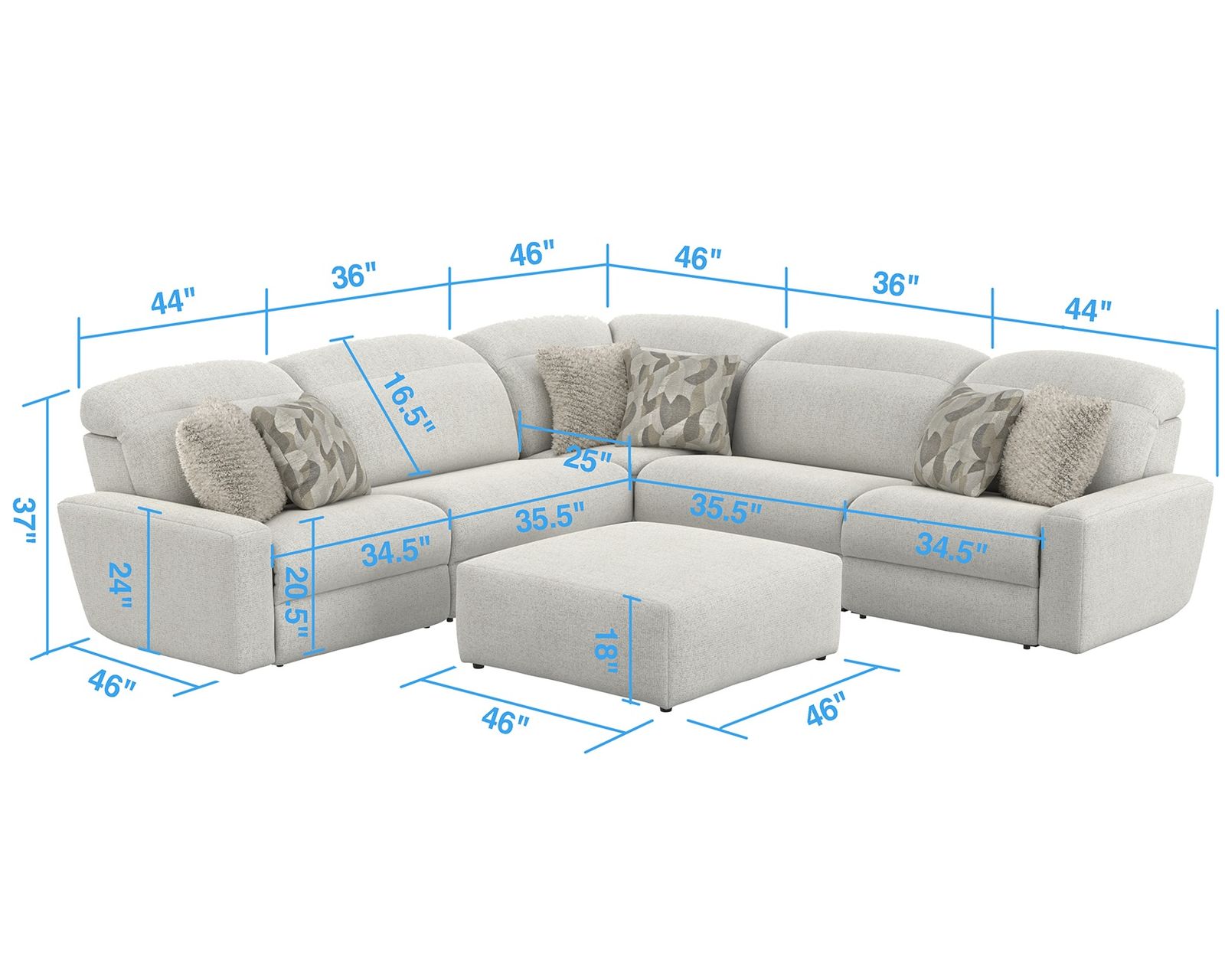 Terrence Modular Euro Styled Power Headrest Power Reclining Sectional (2 colors) - Image 23