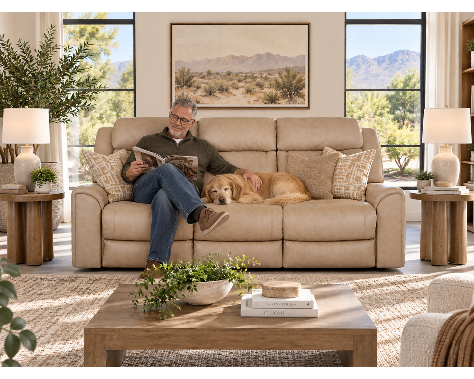 Parker 91" Reclining Sofa with Drop-Down Table & Cupholders (Refined Style. Personalized Comfort. Available Neori™ Air Massage) - Image 7