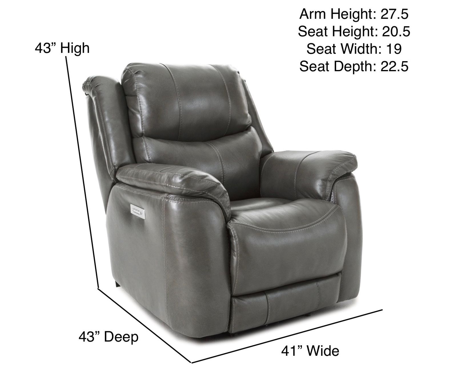 Idris 89" Zero Gravity Triple Power Reclining Console Loveseat Grey (In stock) - Image 11