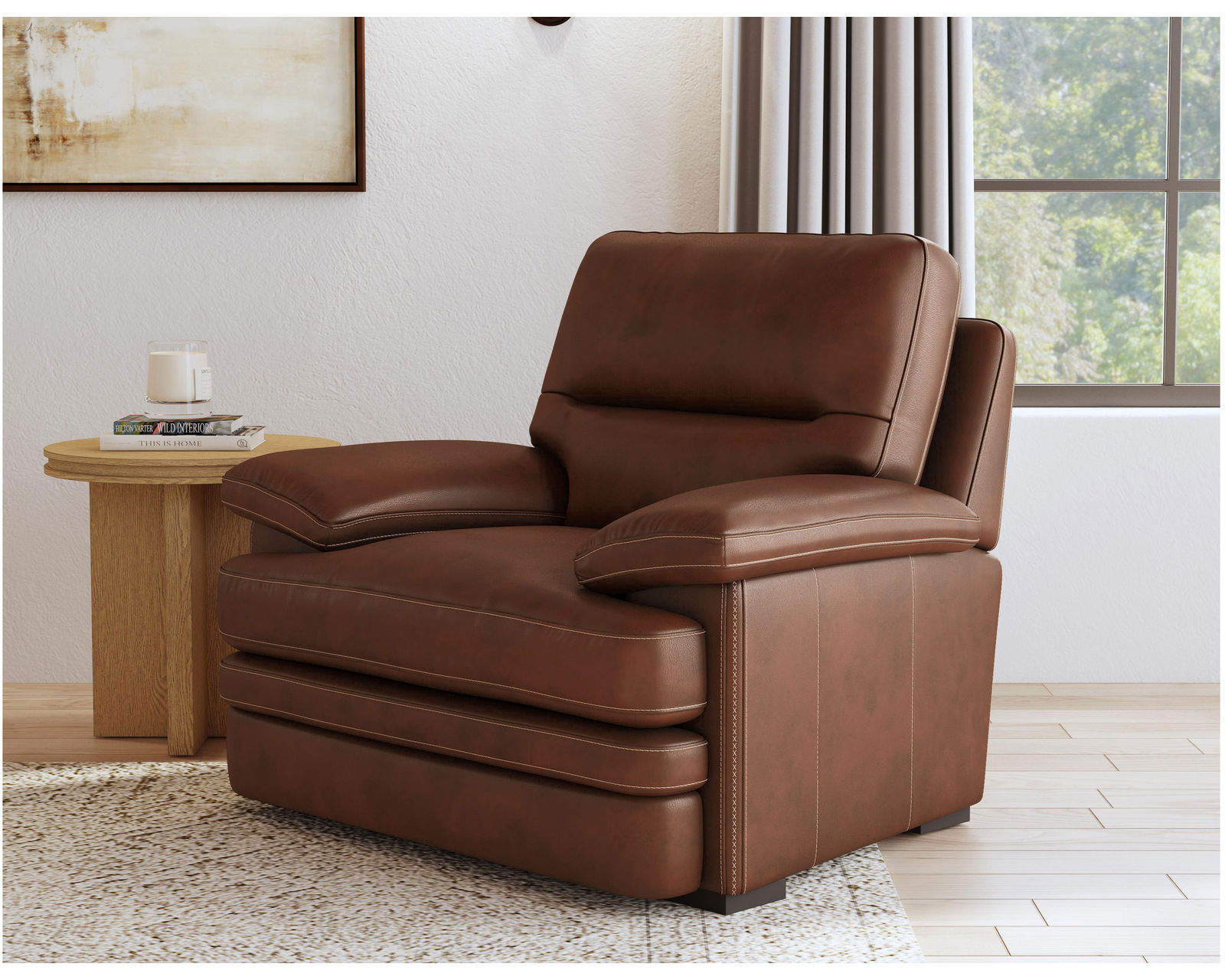 David 1825 All Leather Sofa (93") In stock - Image 13