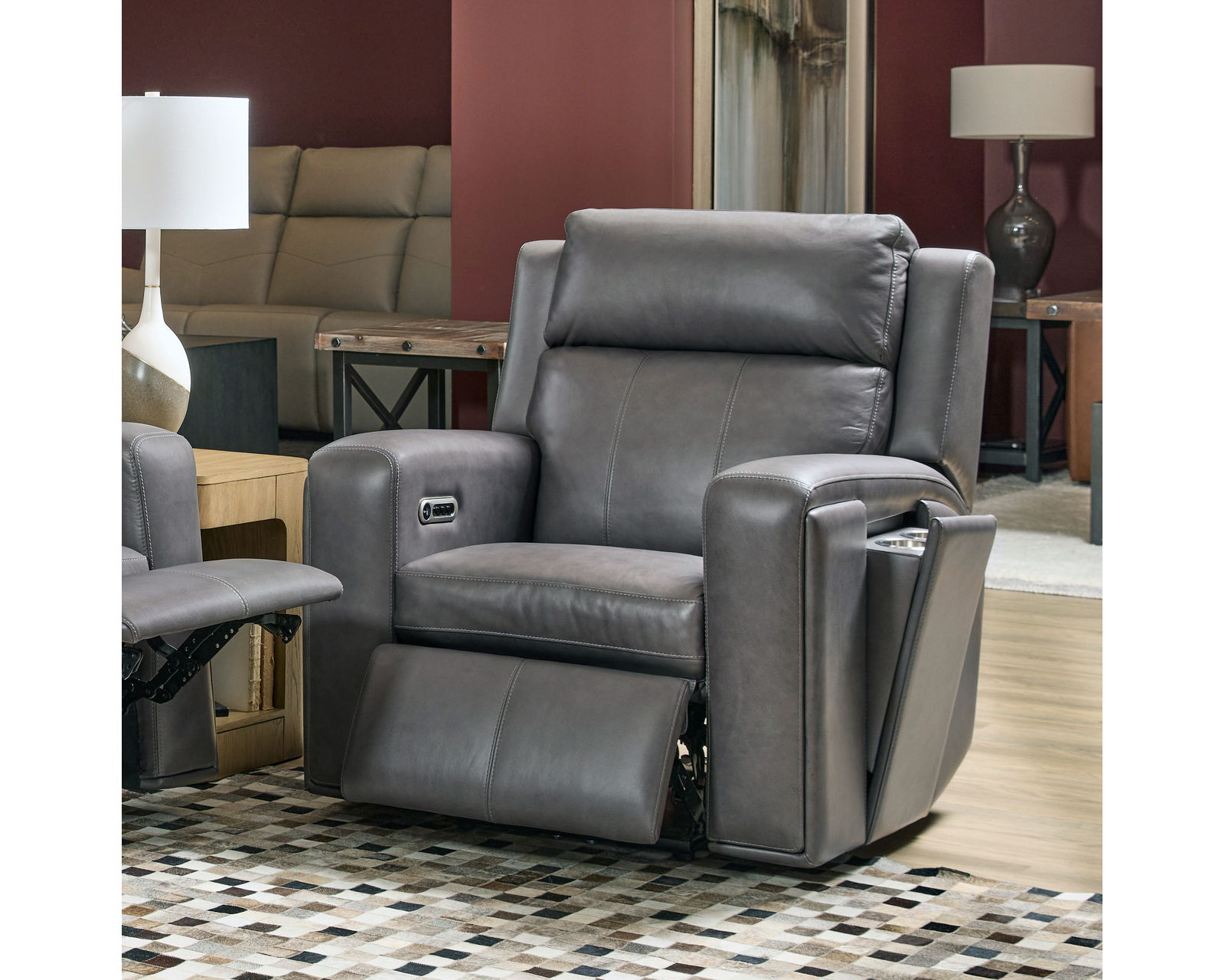 Wyatt 1596 Triple Power Reclining Console Loveseat 705-72 (85") 2 colors - in stock - Image 19