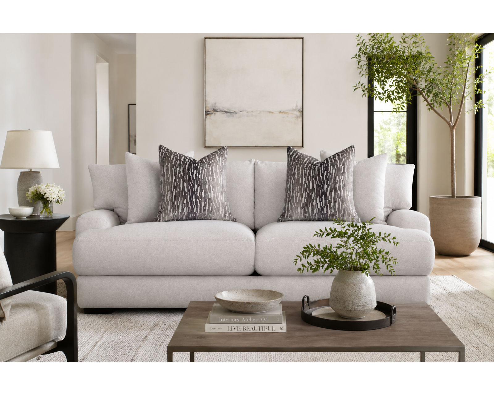Oslo 808 Stationary Sofa (87") Includes Pillows - Image 2