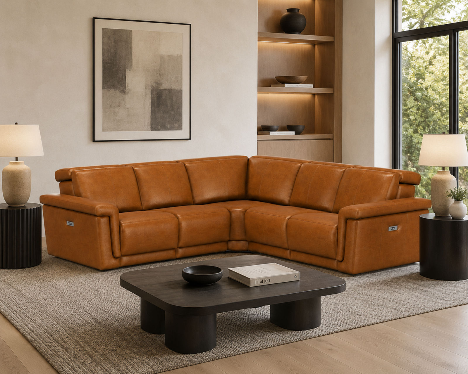 Nevin 3005 Power Headrest Power Reclining Sectional (standard and wide width) +140 leathers - Image 3