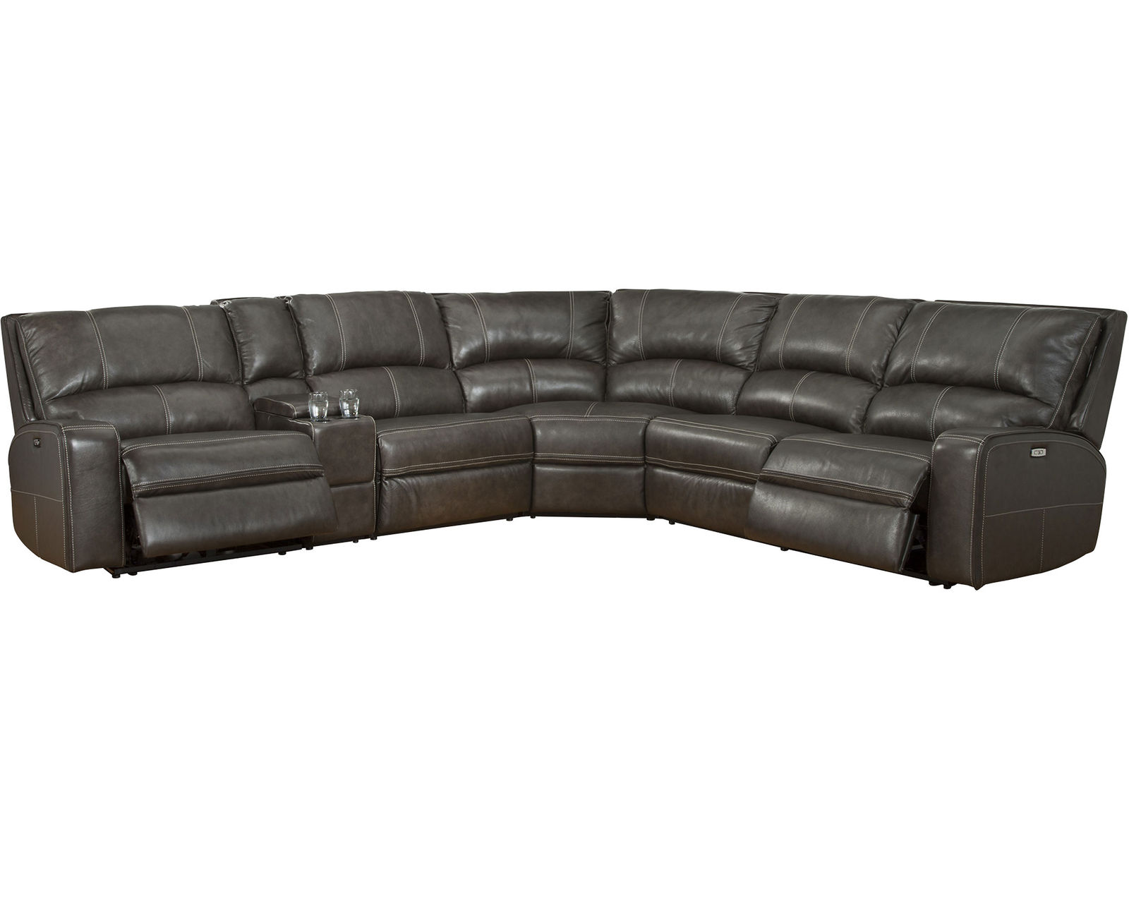Swift Twilight Leather Power Headrest Power Reclining Sectional