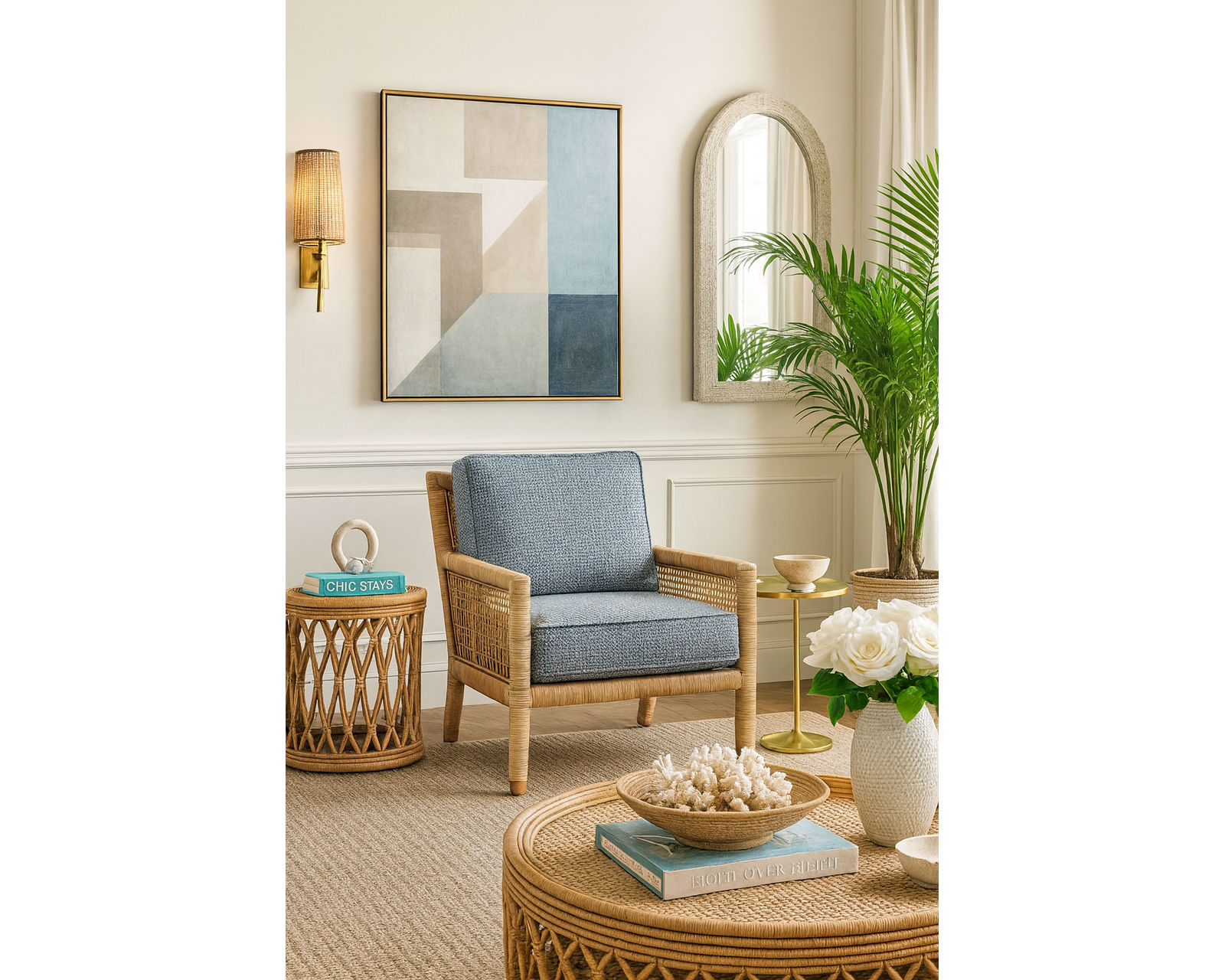 Pine Isle 76" Rattan Sofa Blue (+28 finishes +69 fabrics) - Image 8
