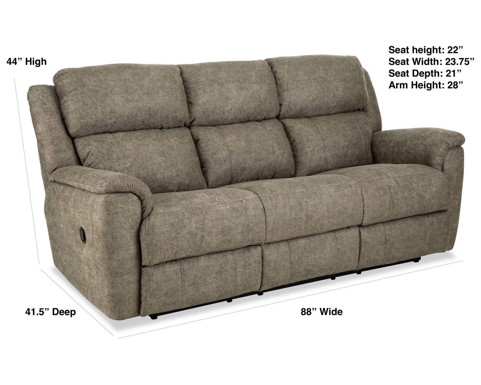 Laurel 88" Double Reclining Sofa Tan (In stock) - Image 5