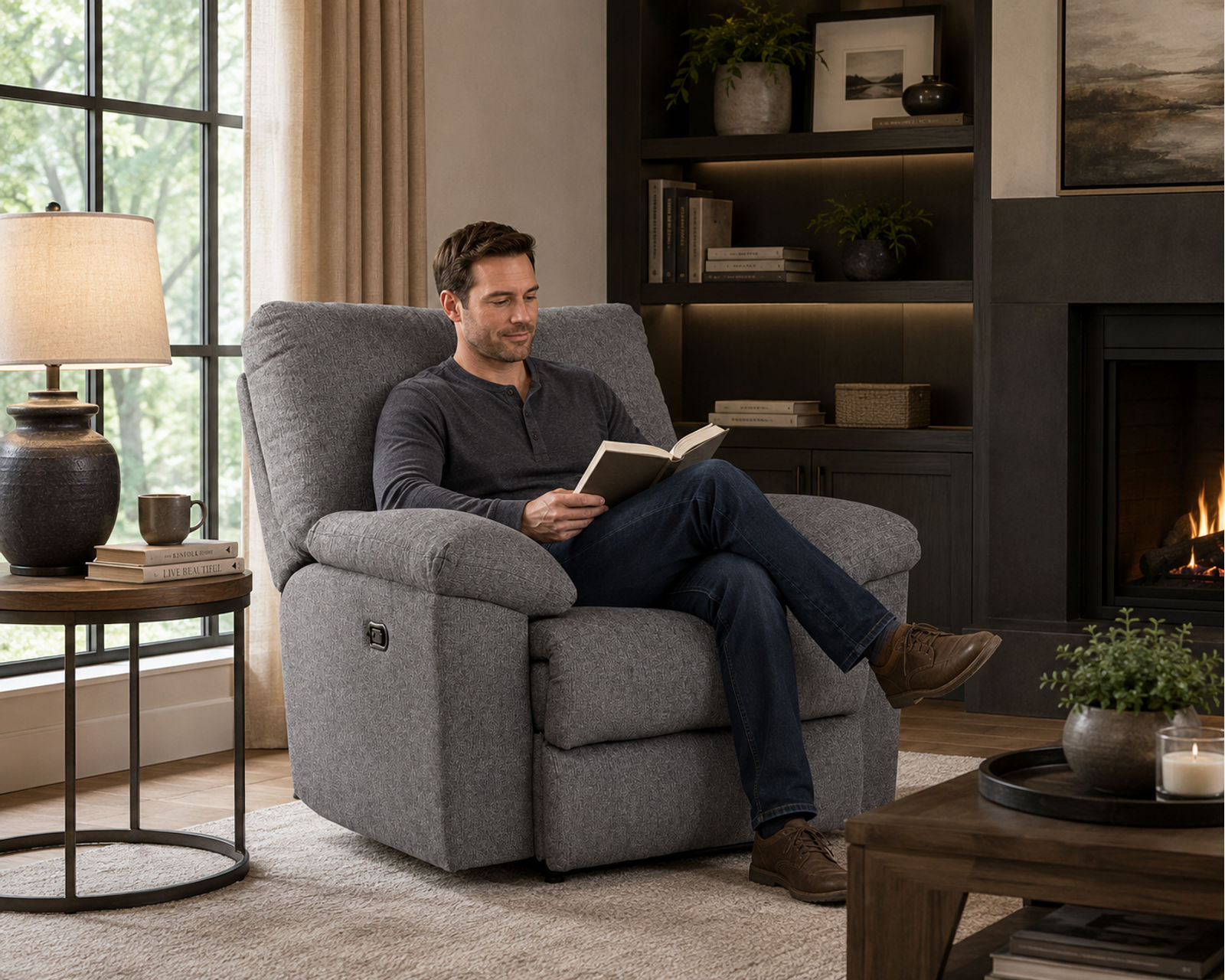 Tyler 85" Double Reclining Sofa in Pewter - Image 21