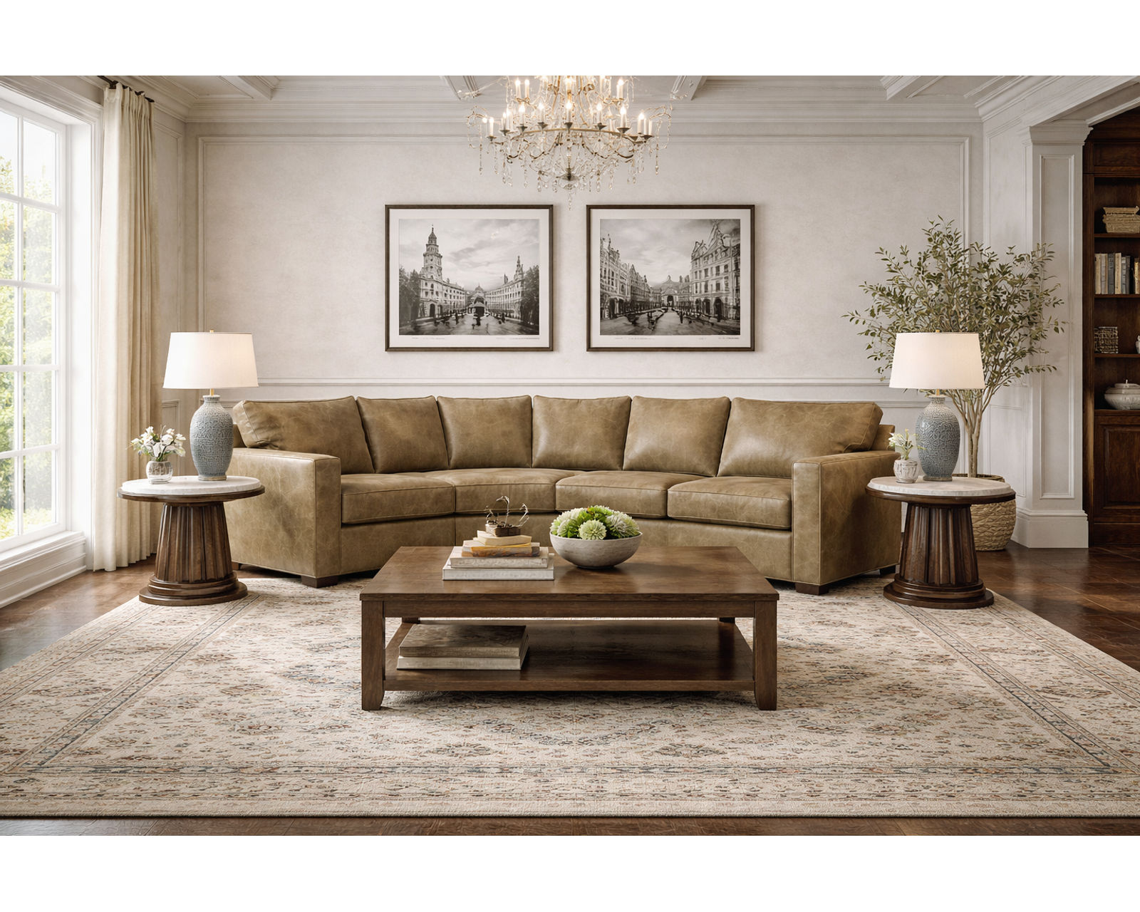 Baylor Stationary Leather Sectional (29 Top-Grain Leather Choices) - Image 8