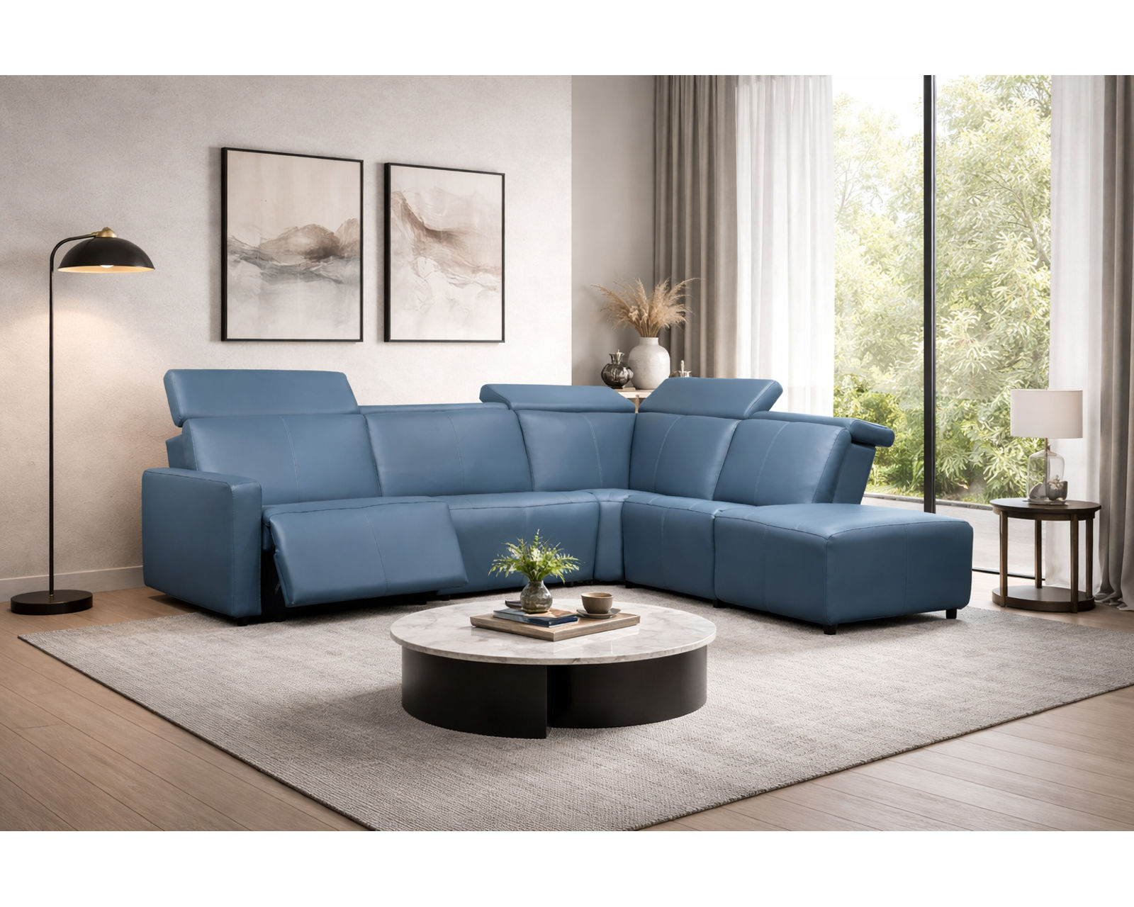 Patty 3002 Power Headrest Power Reclining Sectional (standard and wide width seating) +140 leathers - Image 3
