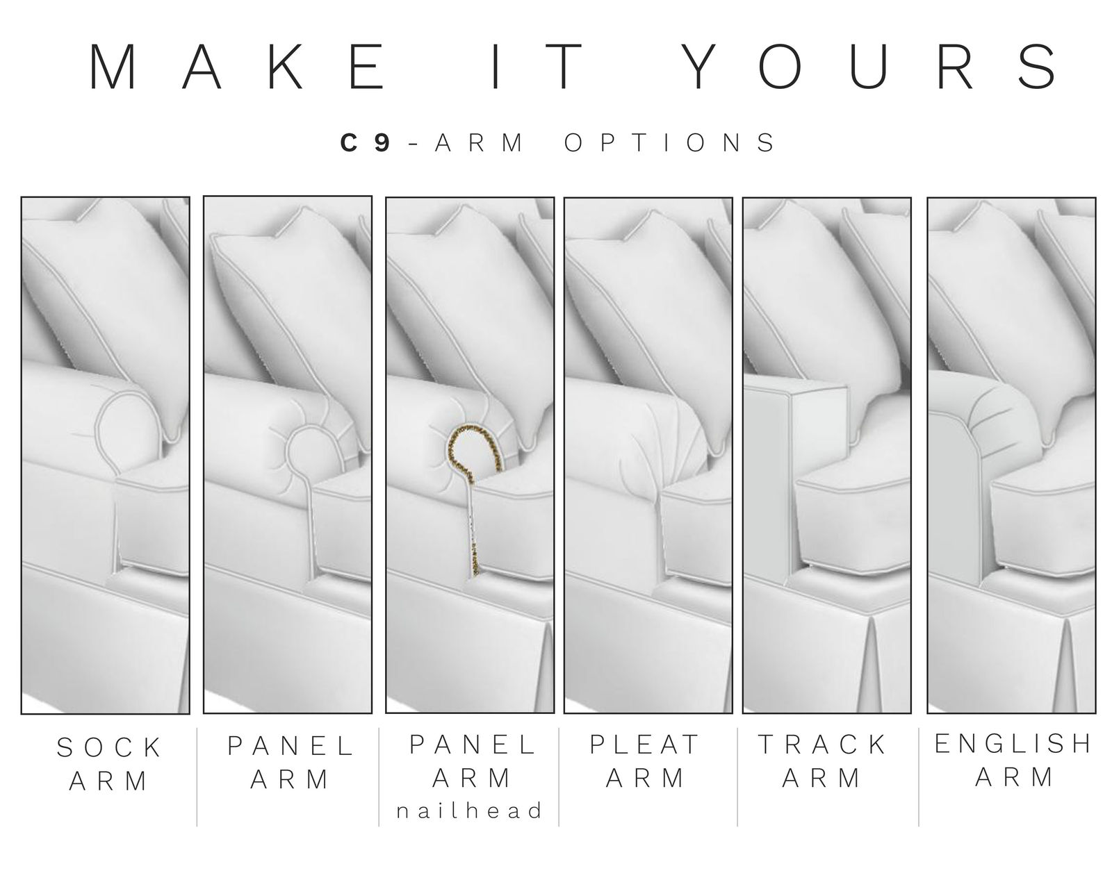 C9 Stationary Sectional (100+ Performance fabrics) Make it Yours - Image 5