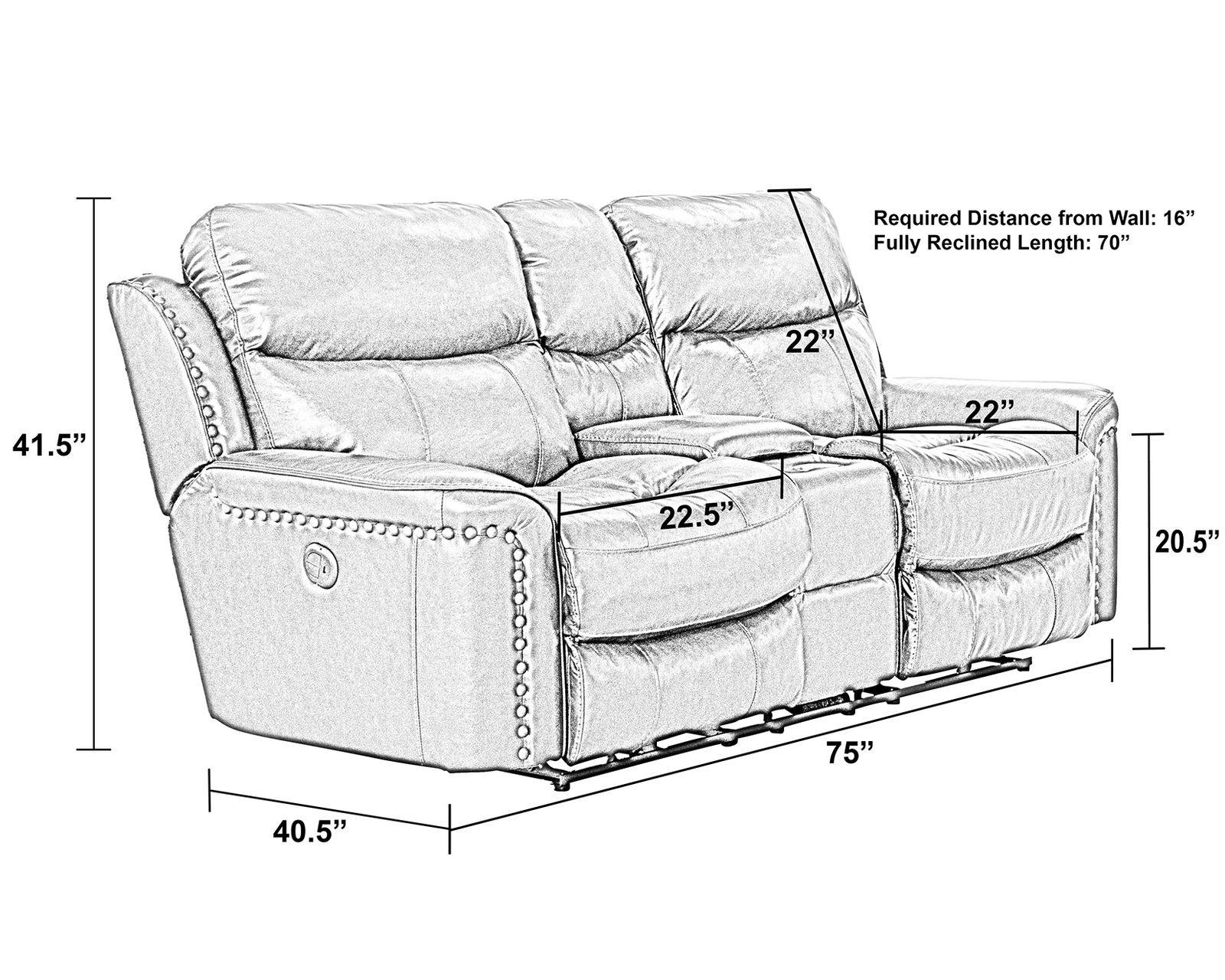 Ceretti Leather Power Reclining Sofa (87") - Image 25
