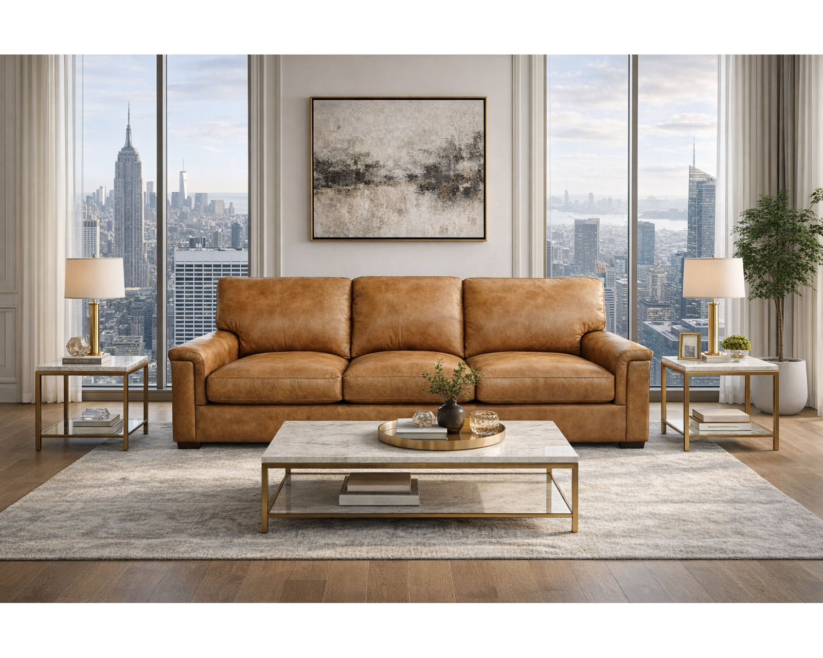 Drew 92" Leather Sofa - 6500 (29 Top-Grain Leather Choices) - Image 2