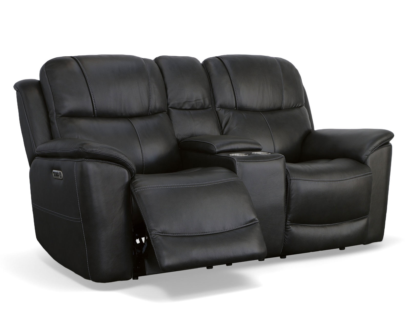 Crew Power Reclining Loveseat with Console, Power Headrests & Lumbar (Tan leather) in stock - Image 3