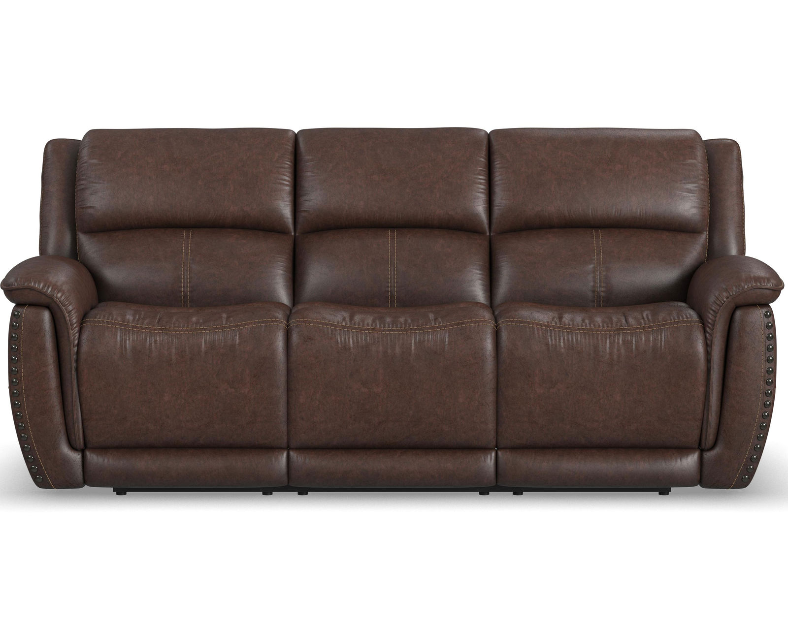 Beau 1011 Power Headrest Power Reclining Sofa (Chocolate faux leather fabric) 89"