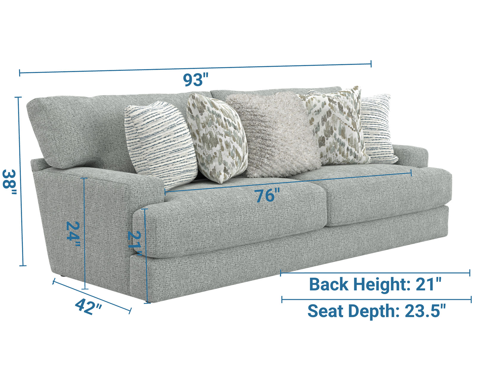 Brett 93" Sofa (2 colors) includes pillows - Image 9