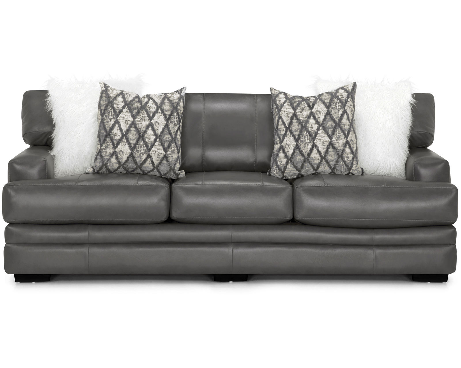 Lizette 973 Stationary Leather Sofa (101") Includes Pillows