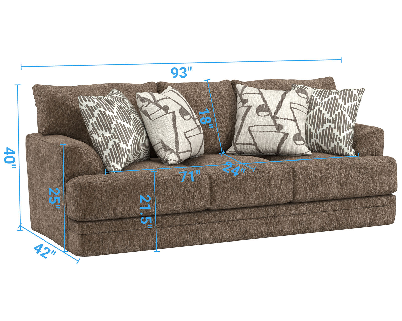 Tyson 93" Sofa (2 colors) includes pillows - Image 5