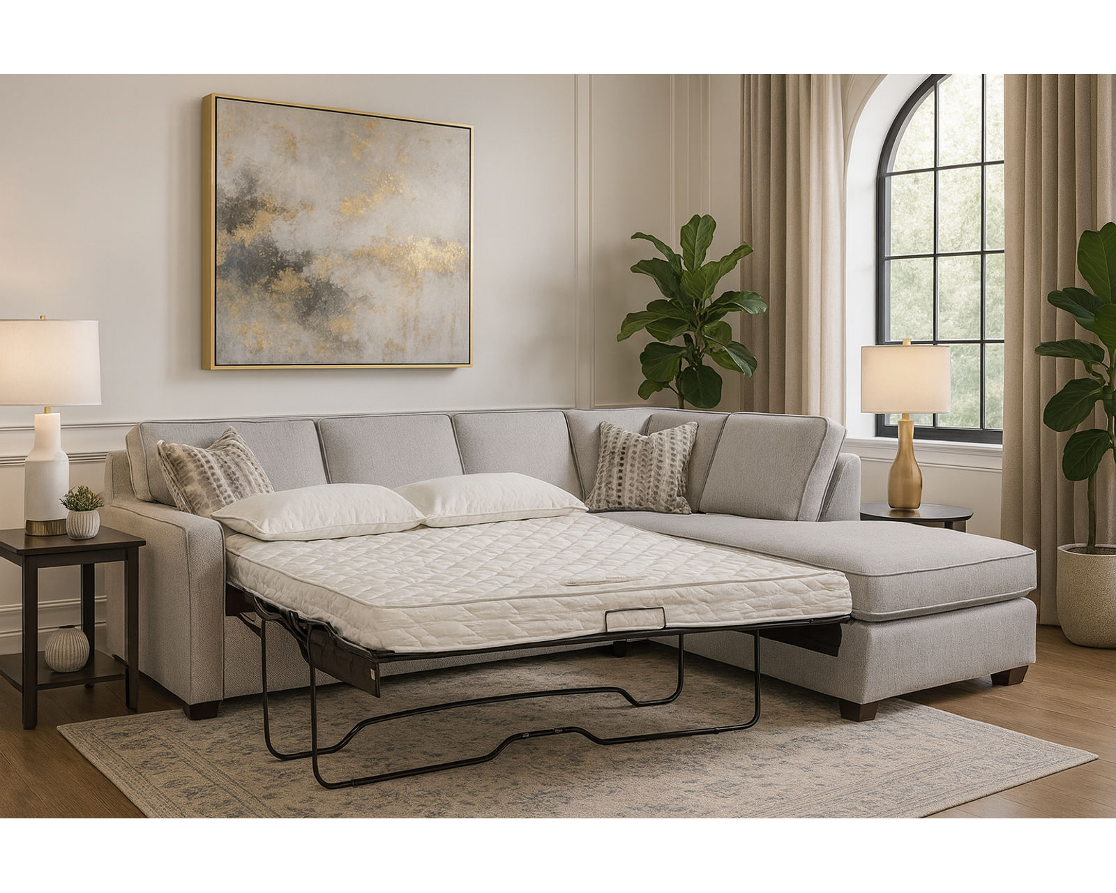Easton Queen Sleeper Sectional (Bumper) +69 fabrics - Image 3