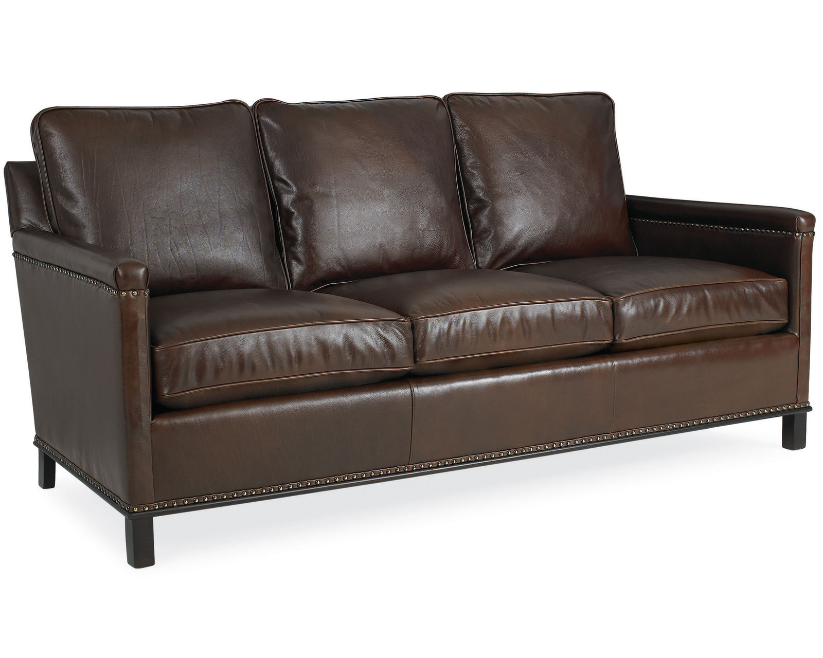 Gotham 75" - 80" Leather Nailhead Trim Sofa (Made to Order Leather)