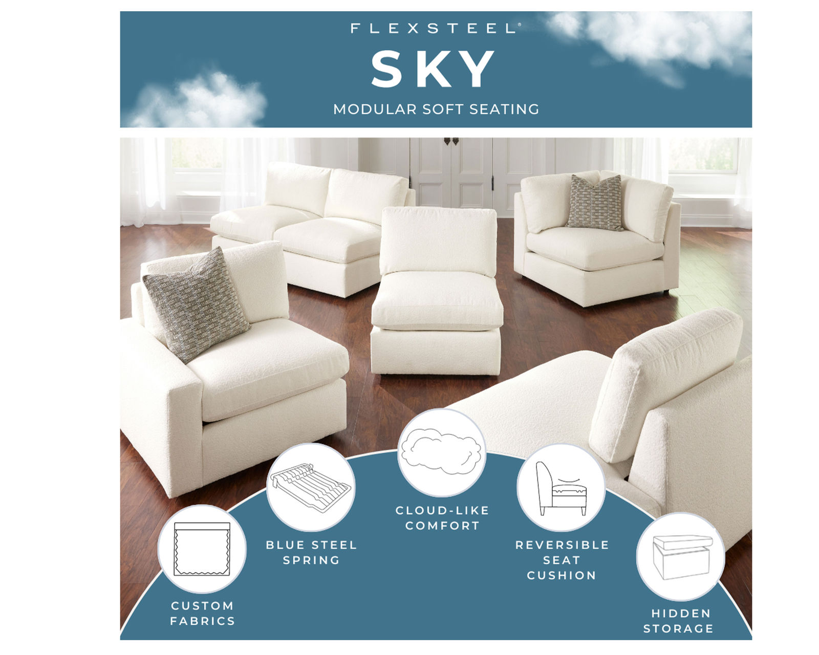 Sky 5510 Loveseat (hypoallergenic down-like cushion) +100 fabrics - Image 6